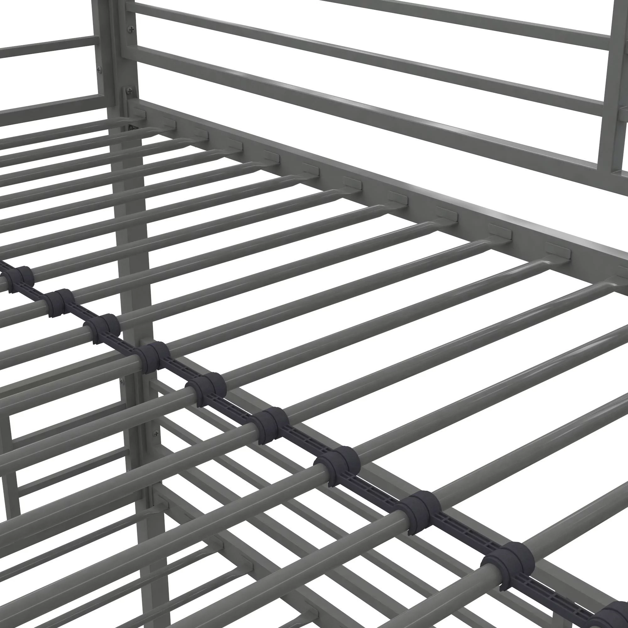 Your Zone June Triple Twin Metal Bunk Bed, Black - Inhomebuy