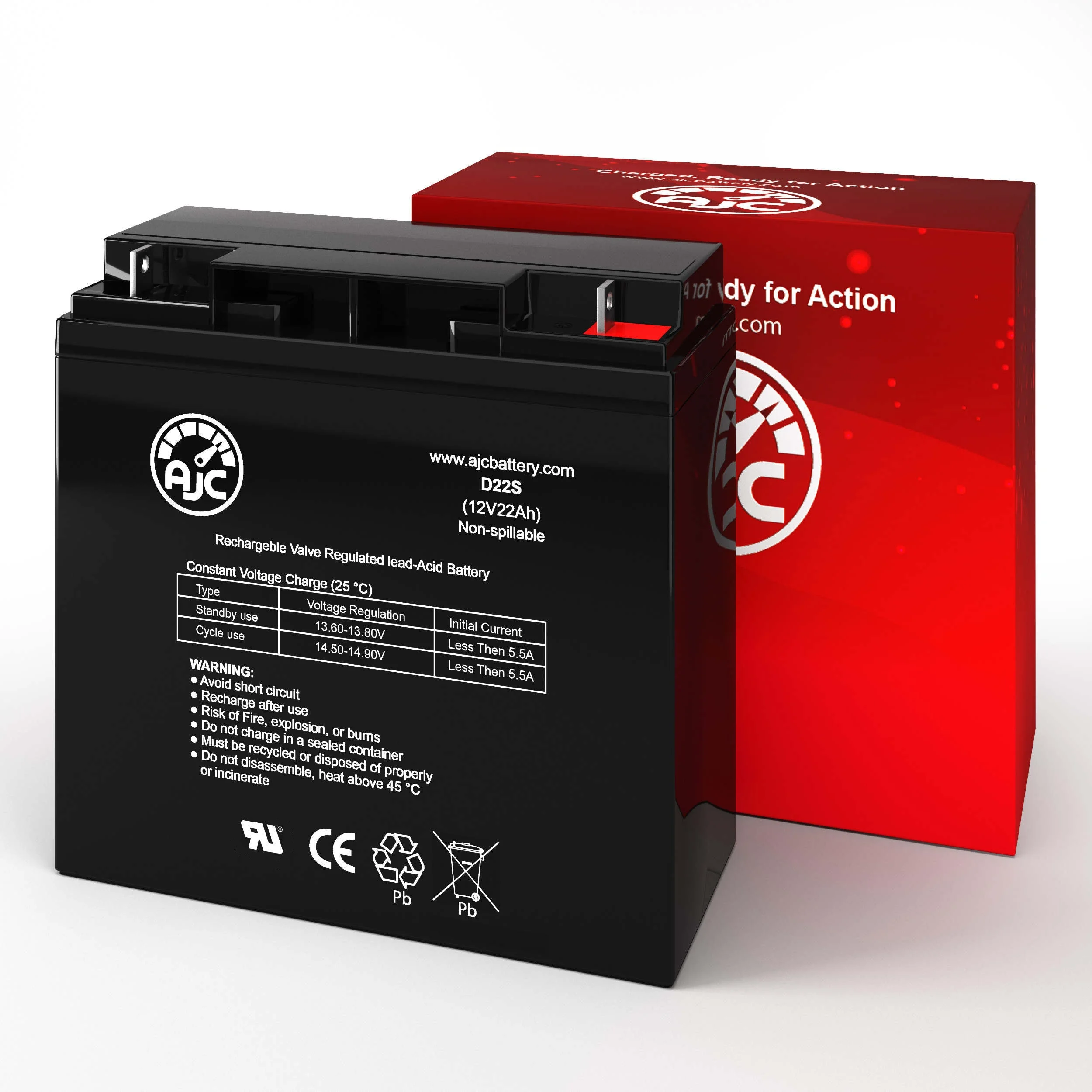 Go-Go Sport S73S74 12V 22Ah Mobility Scooter Battery - This Is an AJC Brand Replacement - Inhomebuy