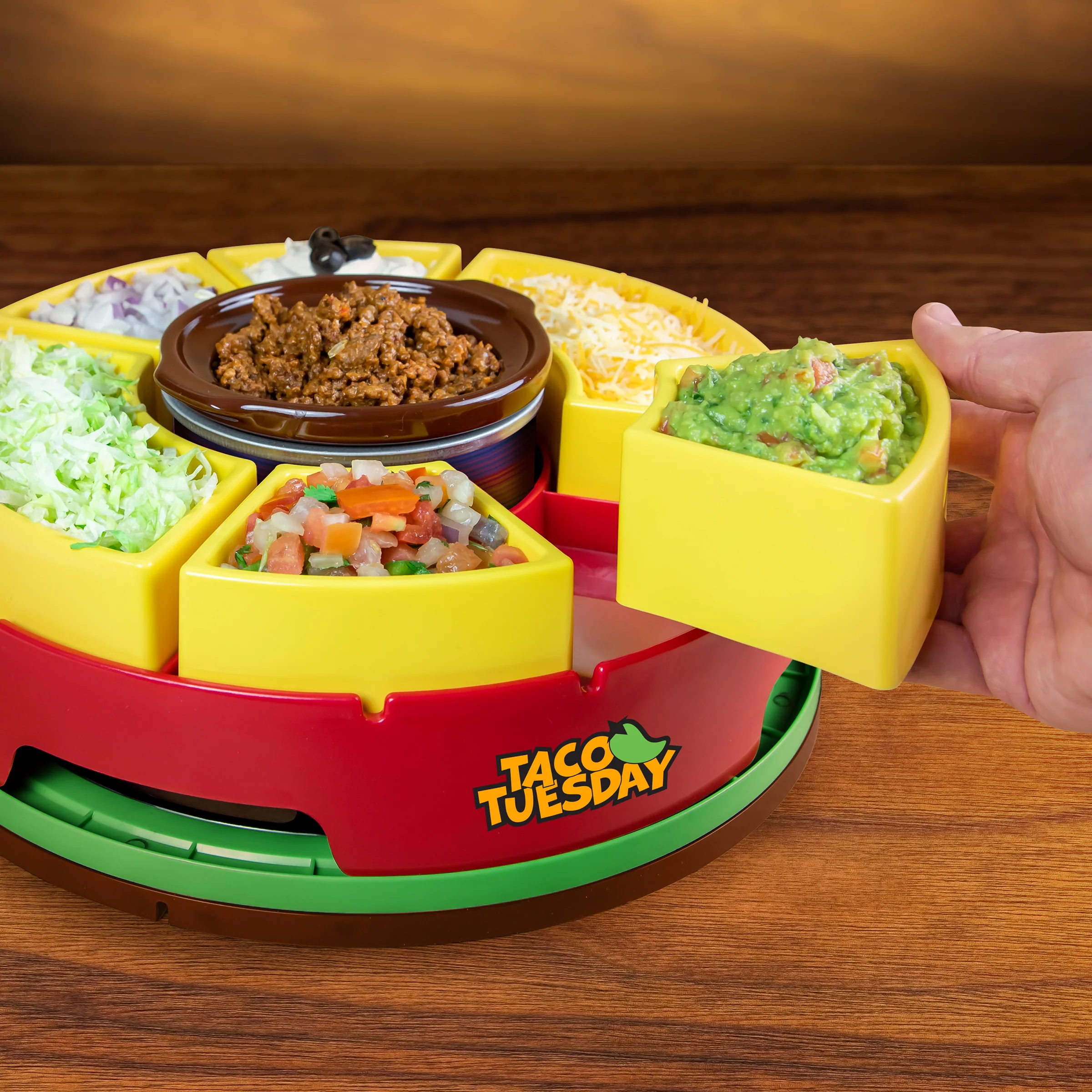 Taco Tuesday Heated Lazy Susan Taco Bar - Inhomebuy