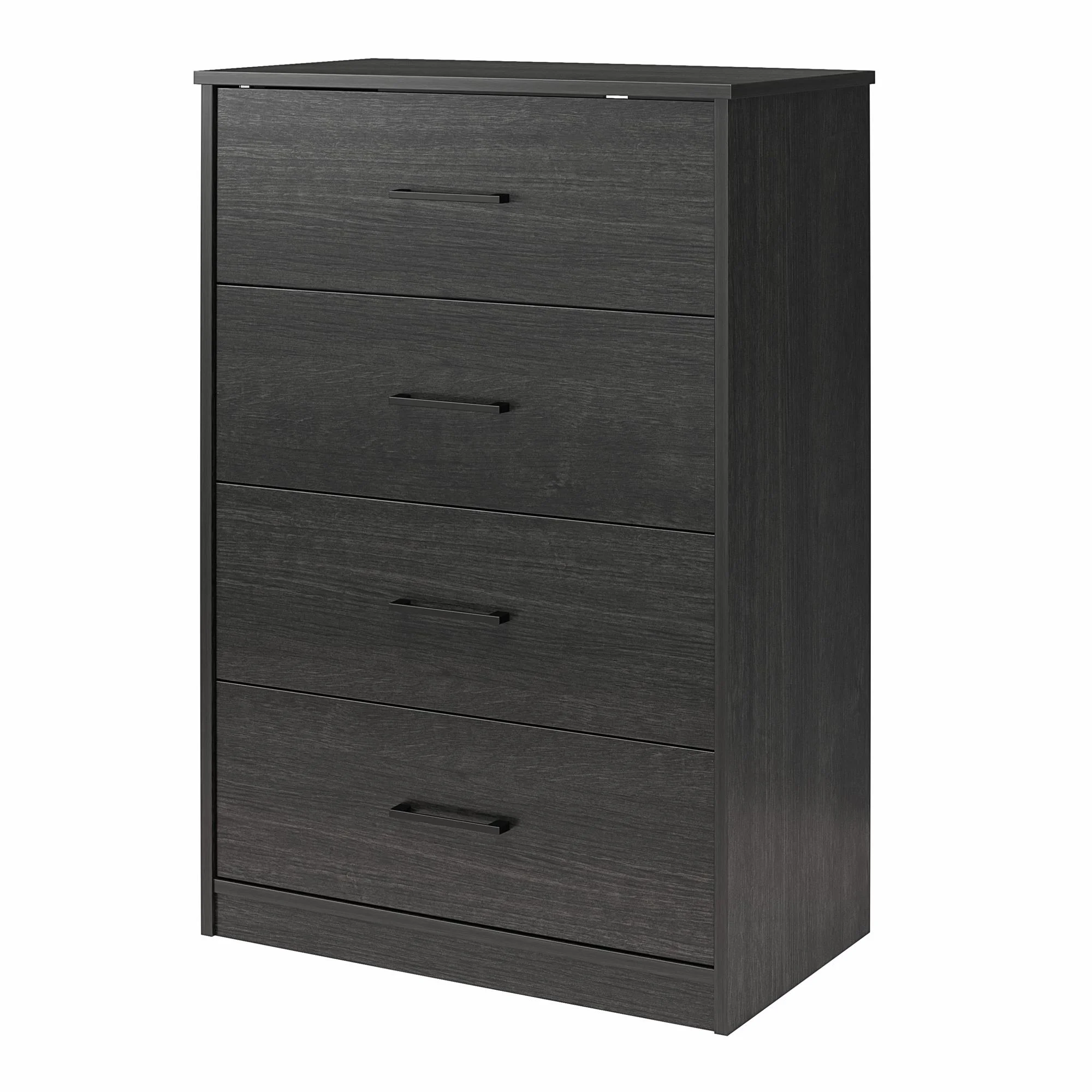 Ameriwood Home BrEZ Build Pearce 4 Drawer Dresser, Black Oak - Inhomebuy