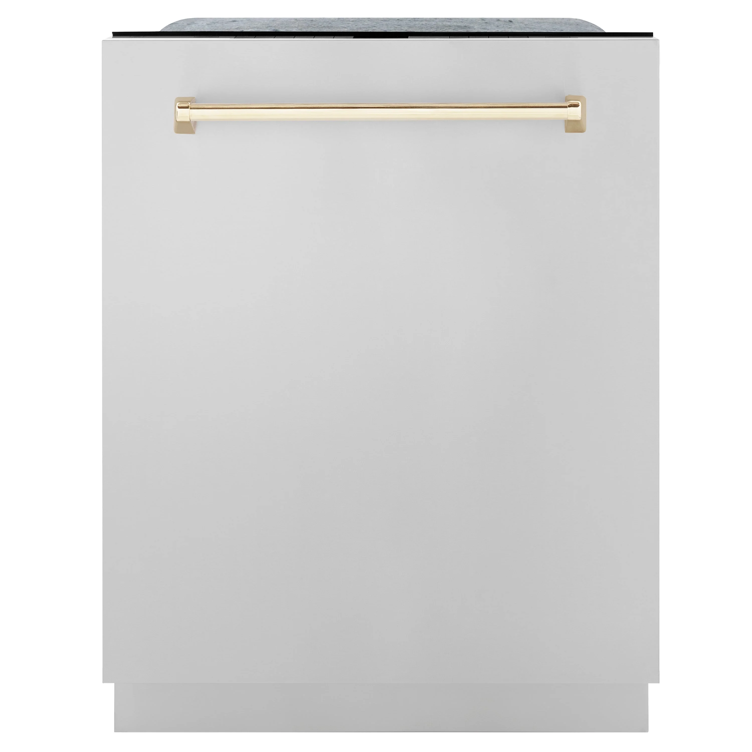 ZLINE Autograph Edition 24 In. Tall Dishwasher, Touch Control, in Stainless Steel with Gold Handle, DWMTZ-304-24-G - Inhomebuy