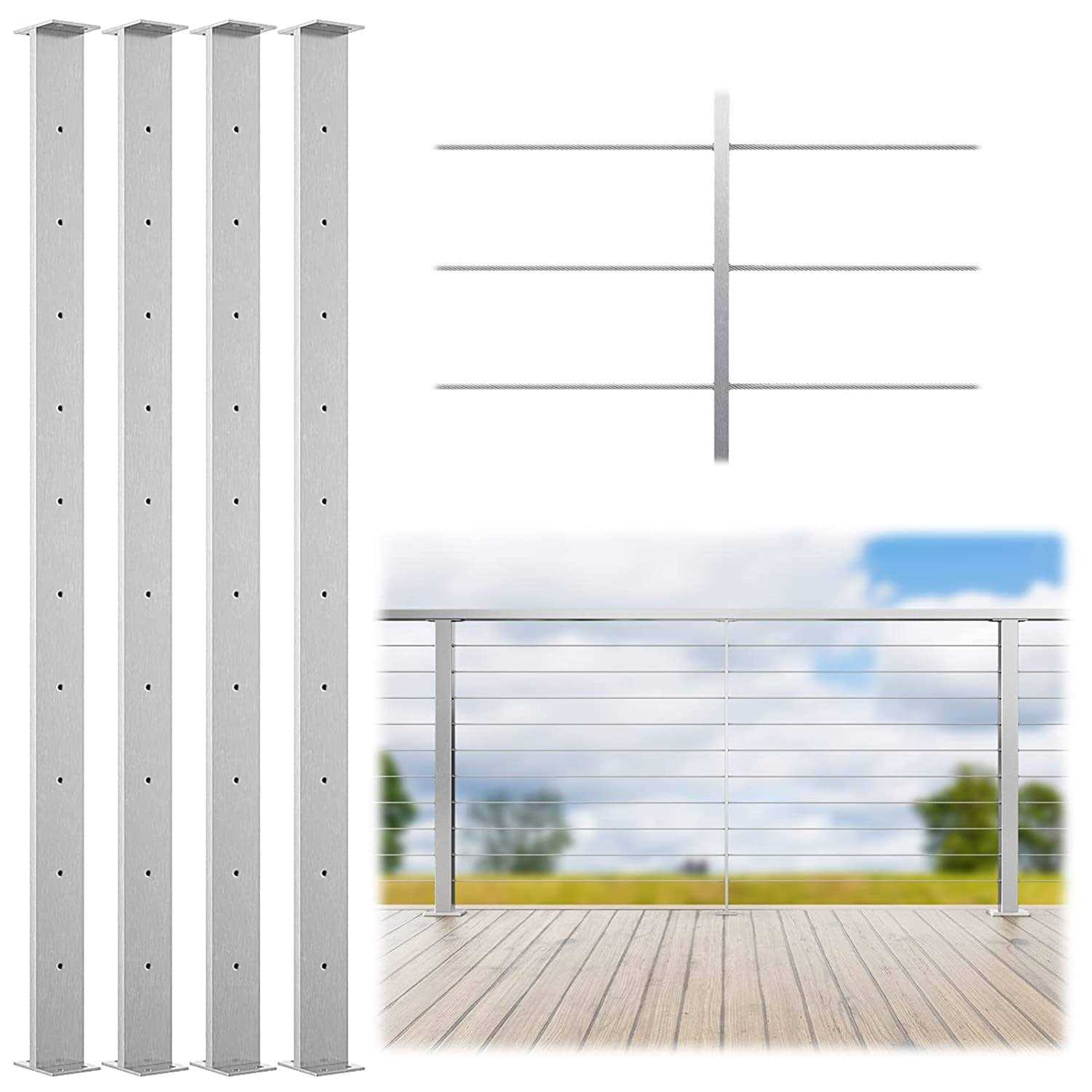 Muzata 36×3/8×2 Level-drilled Post PS32 - Inhomebuy