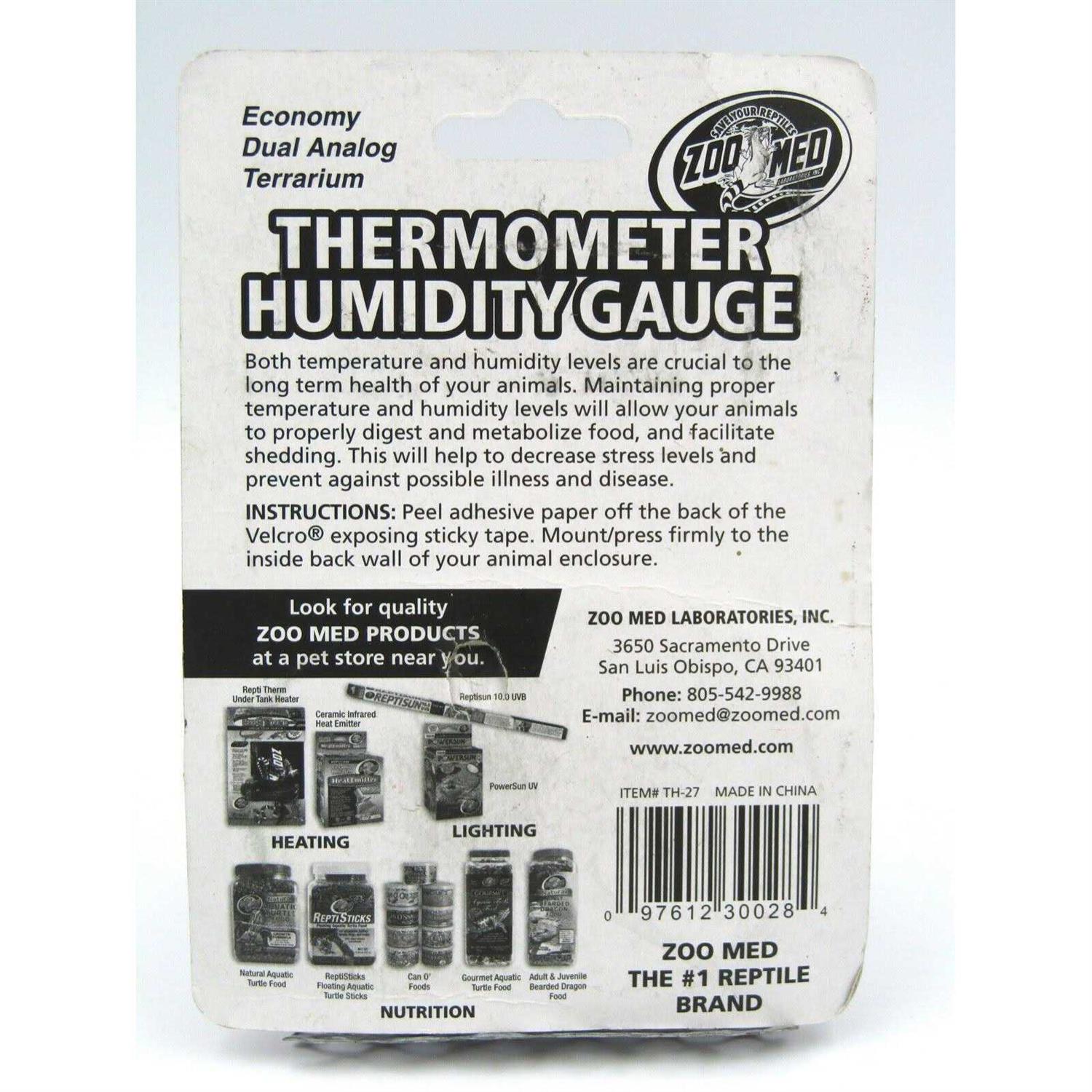 Zoo Med Digital Thermometer Humidity Gauge - Inhomebuy