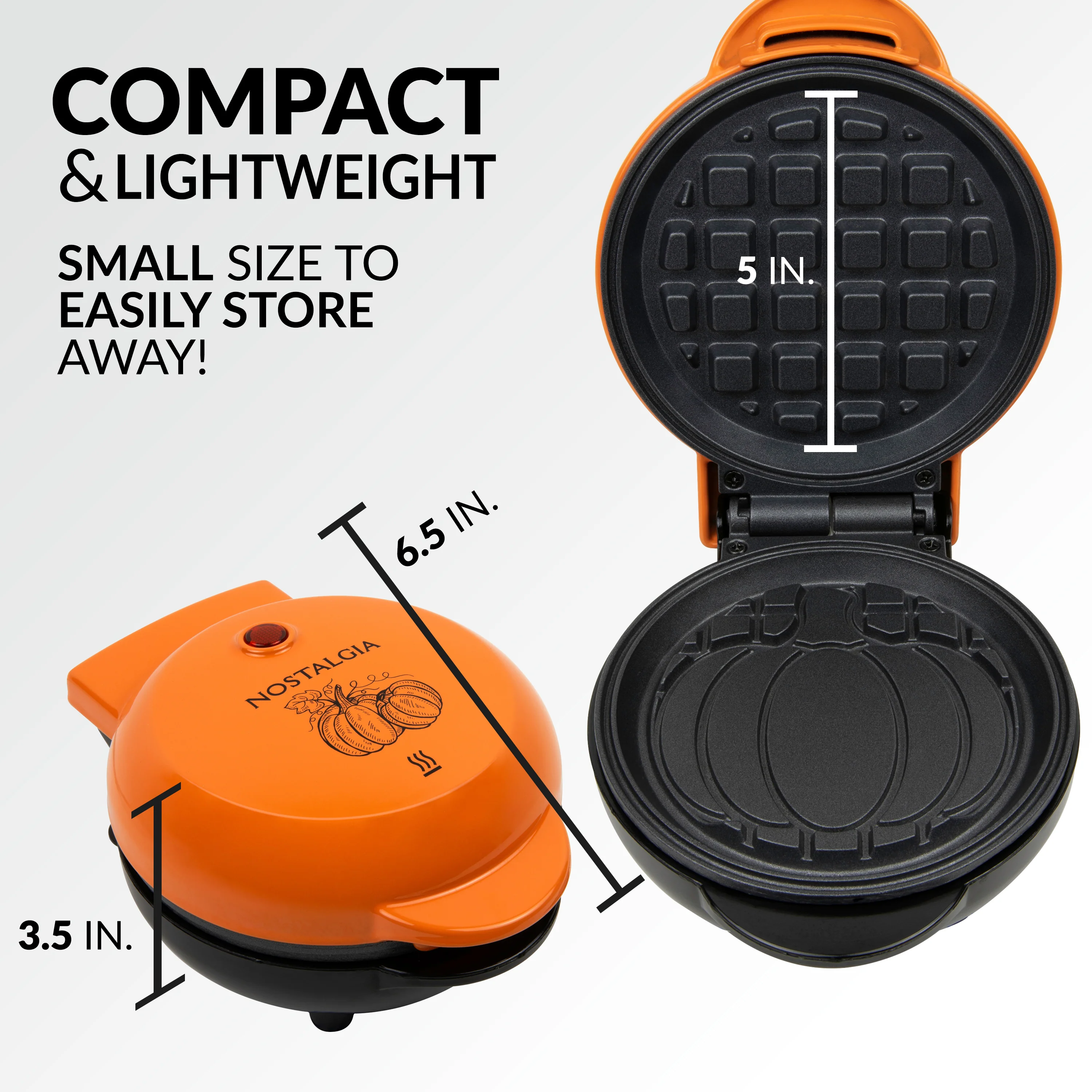 MyMini Personal Electric Pumpkin Waffle Maker - Inhomebuy