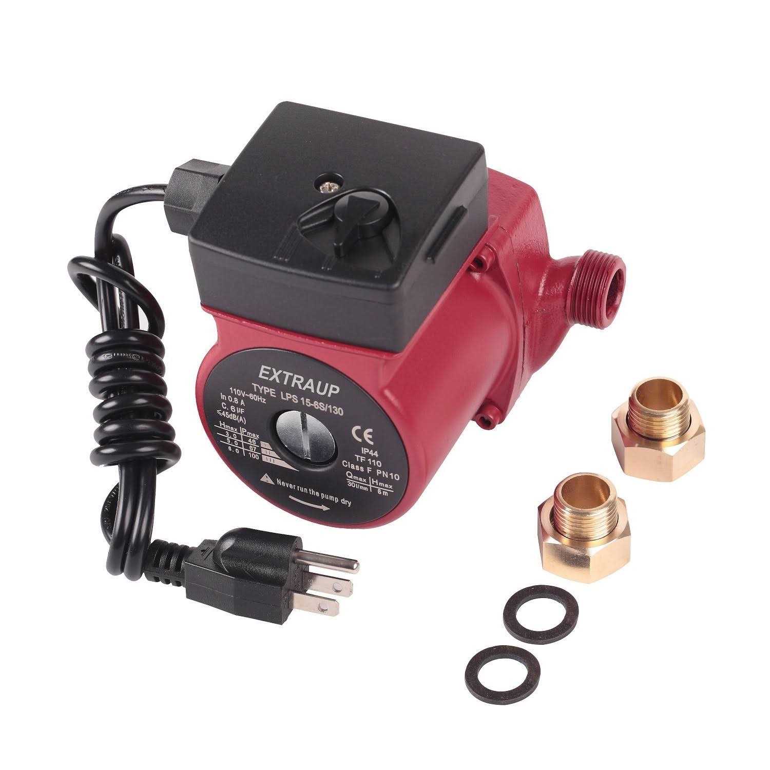 EXTRAUP 115Volt 1/2HP 1500 GPH Heavy Duty High Pressure Cast Iron Casing Water Transfer Utility Pump With Brass Connectors and Suction Strainer - Inhomebuy