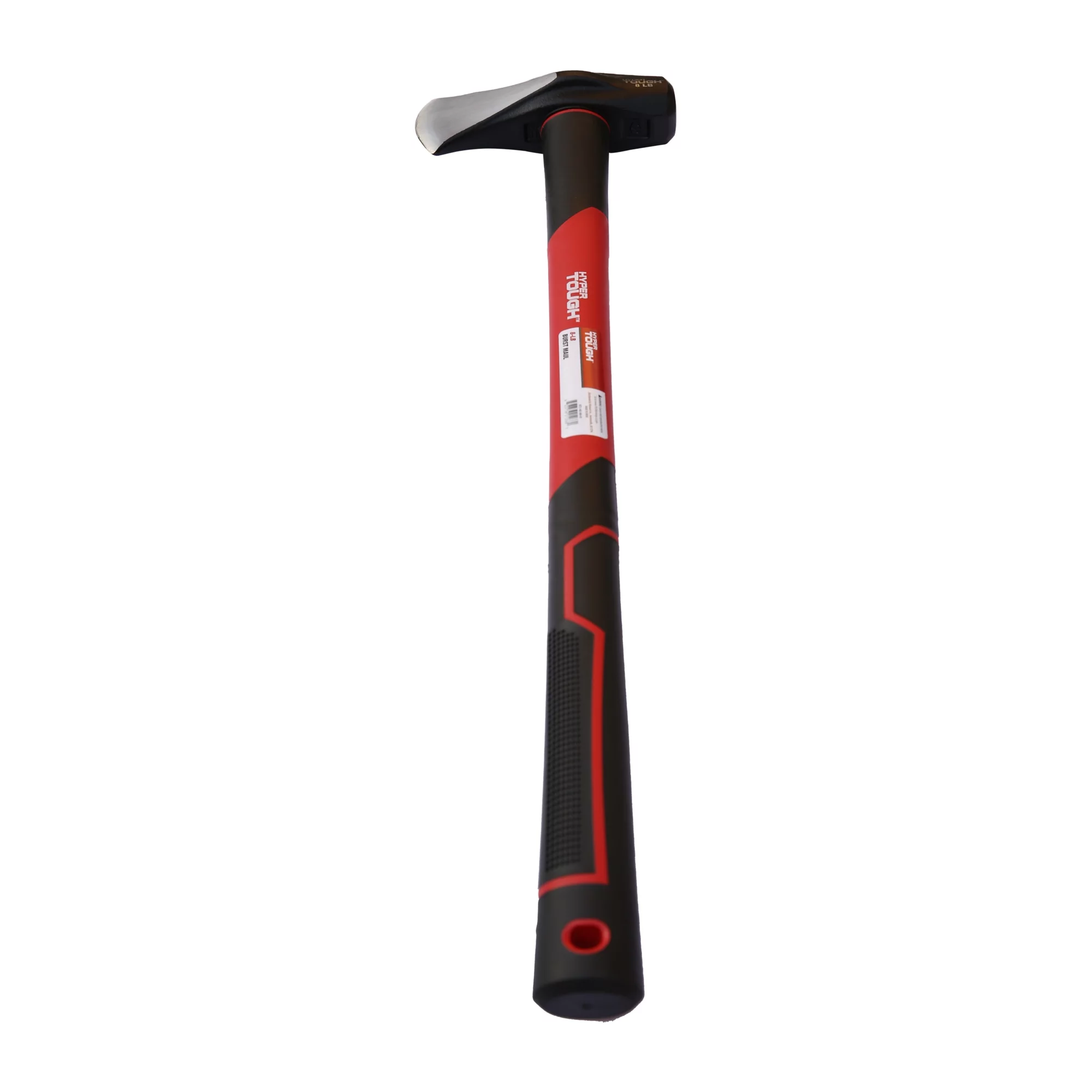 Hyper Tough 8 lb Splitting Burst Axe Maul Red & Black Double Injection Fiberglass 34