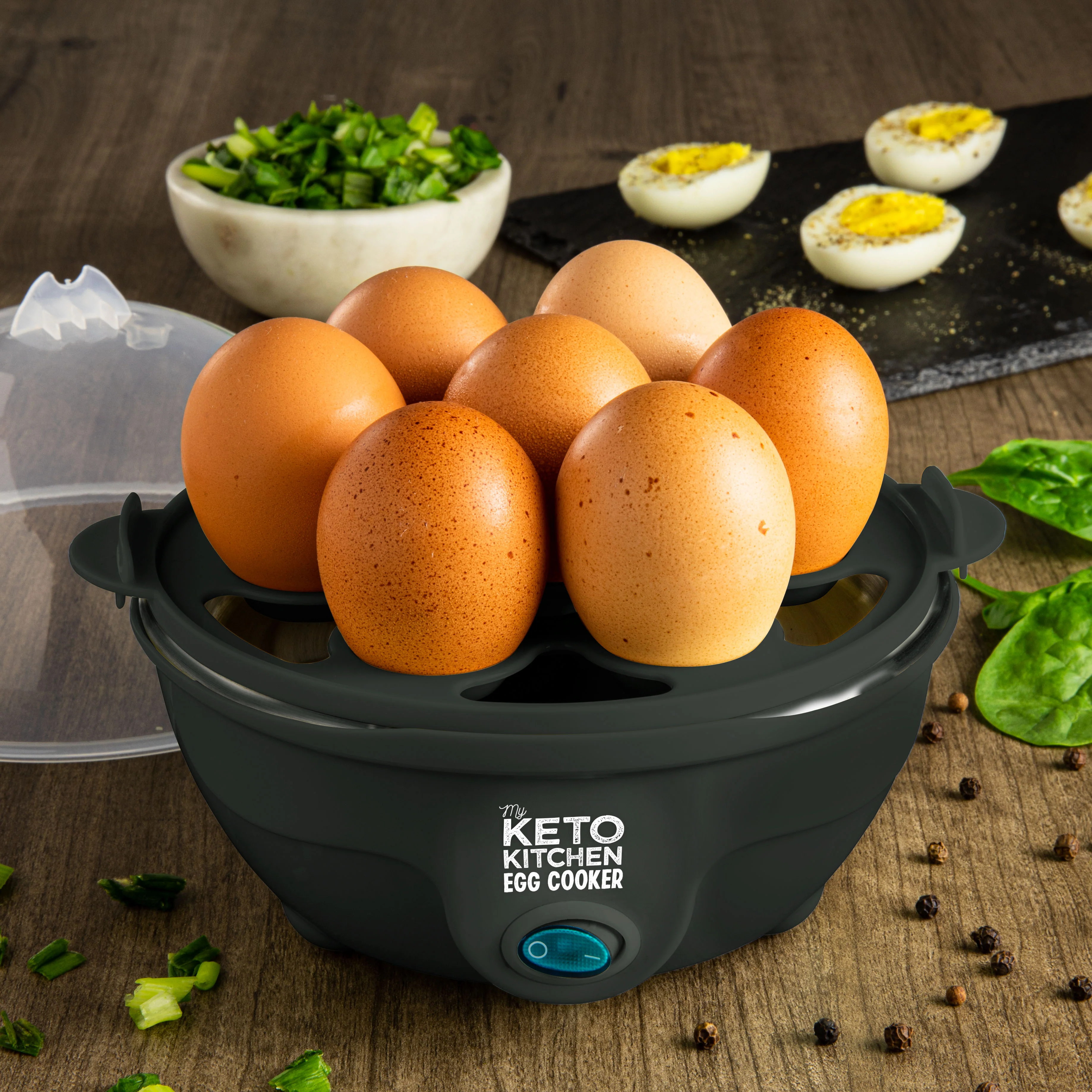 My Keto Kitchen Electric 7-Egg Cooker, Blackberry - Inhomebuy