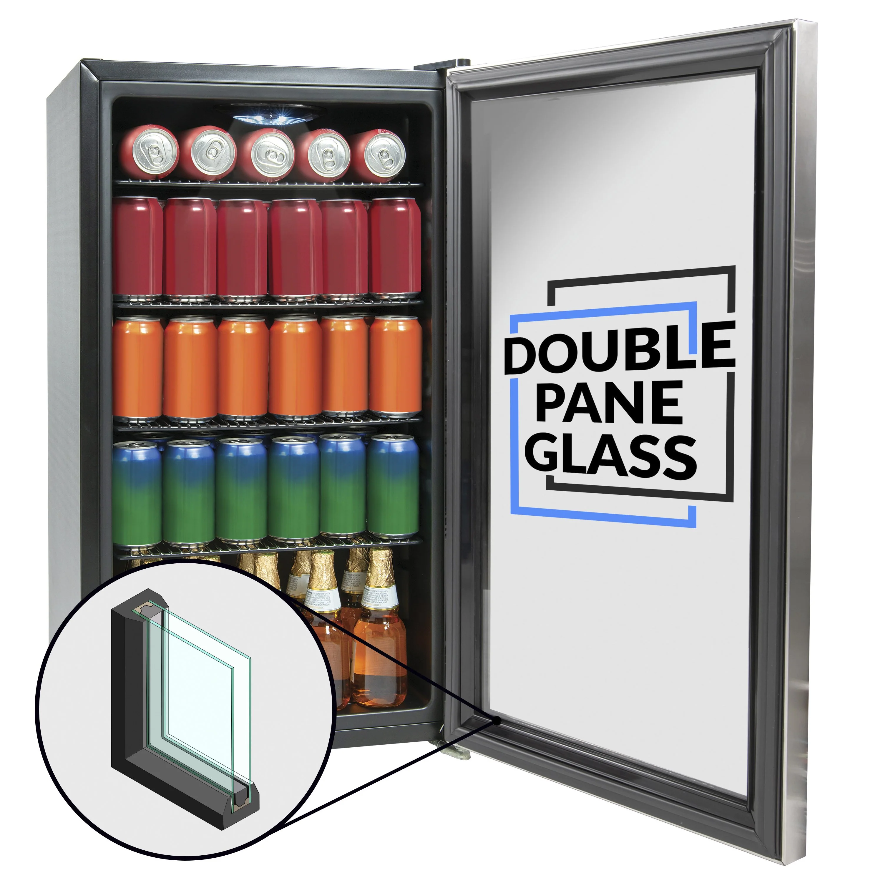 Igloo® 3.5 Cu. Ft. 135 Can Stainless Steel Beverage Cooler - Inhomebuy