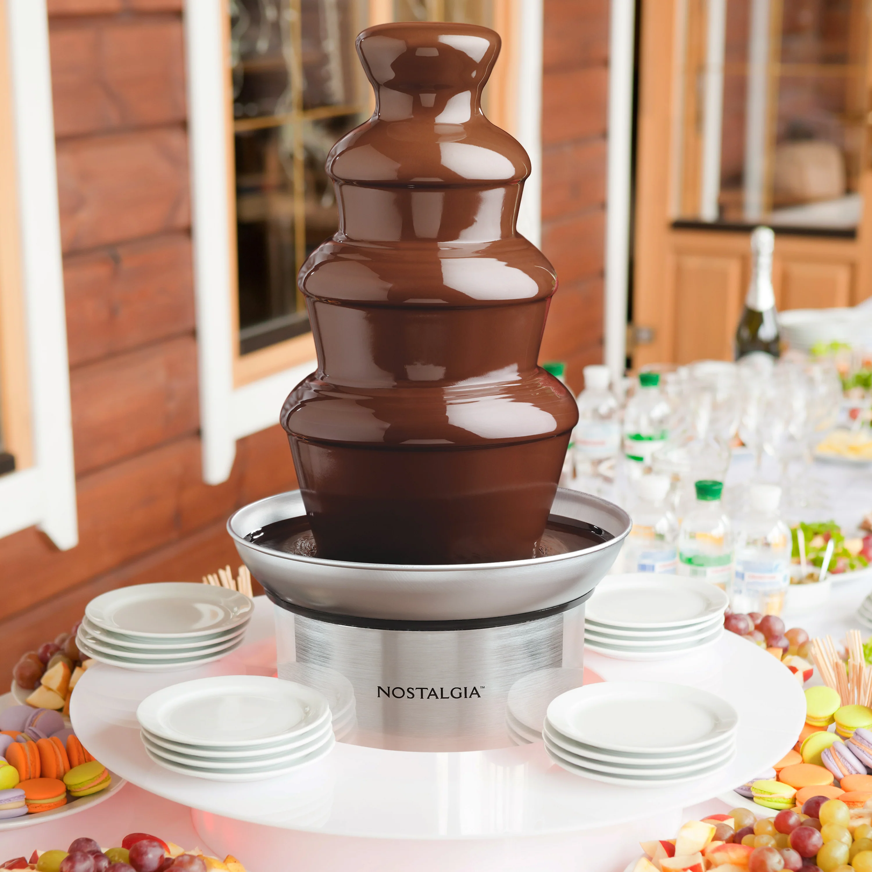 4-Tier 2-pound Stainless Steel Chocolate Fondue Fountain - Inhomebuy