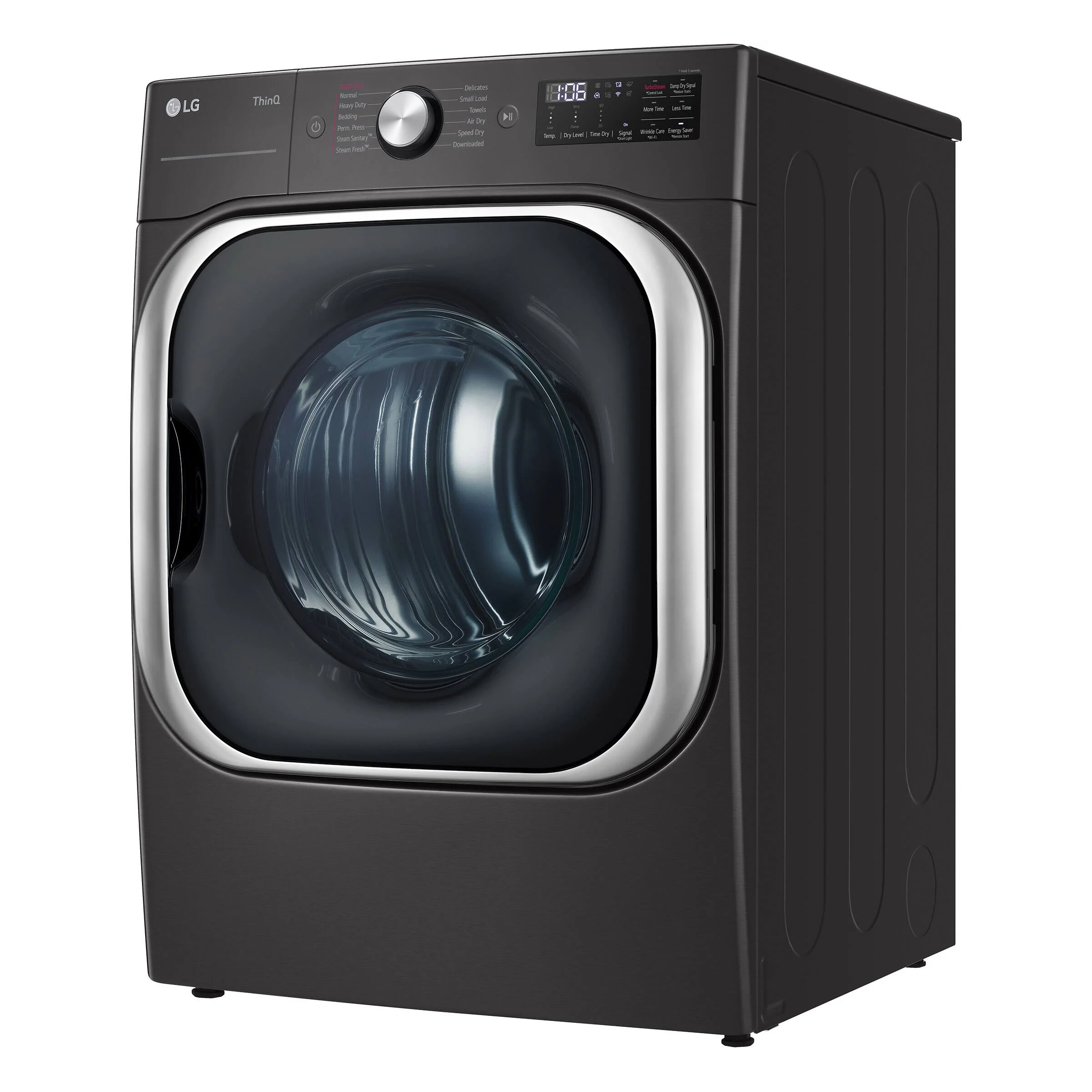 LG 9.0 CU. FT. BLACK STEEL SMART WI-FI ENABLED FRONT LOAD ELECTRIC DRYER WITH TURBOSTEAM AND BUILT-I - Inhomebuy