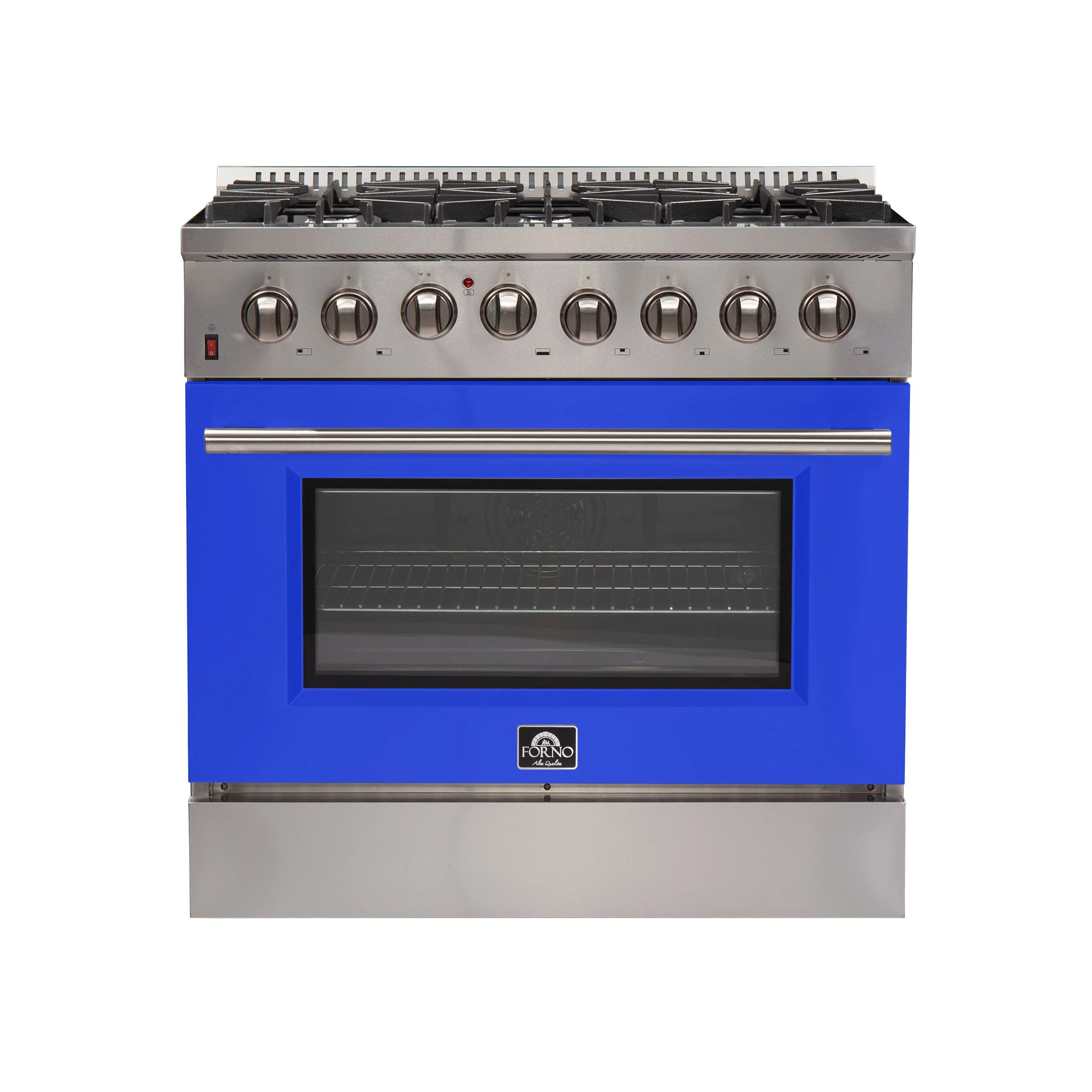 Forno 36 Inch Professional Freestanding Dual Fuel Range in Blue, FFSGS6156-36BLU - Inhomebuy