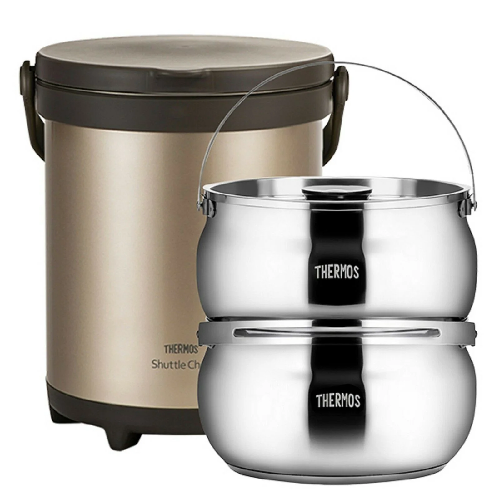 Thermos Thermal Cooker: 3.0L+3.0L, carry-out handle | TCRA-6000W - Inhomebuy