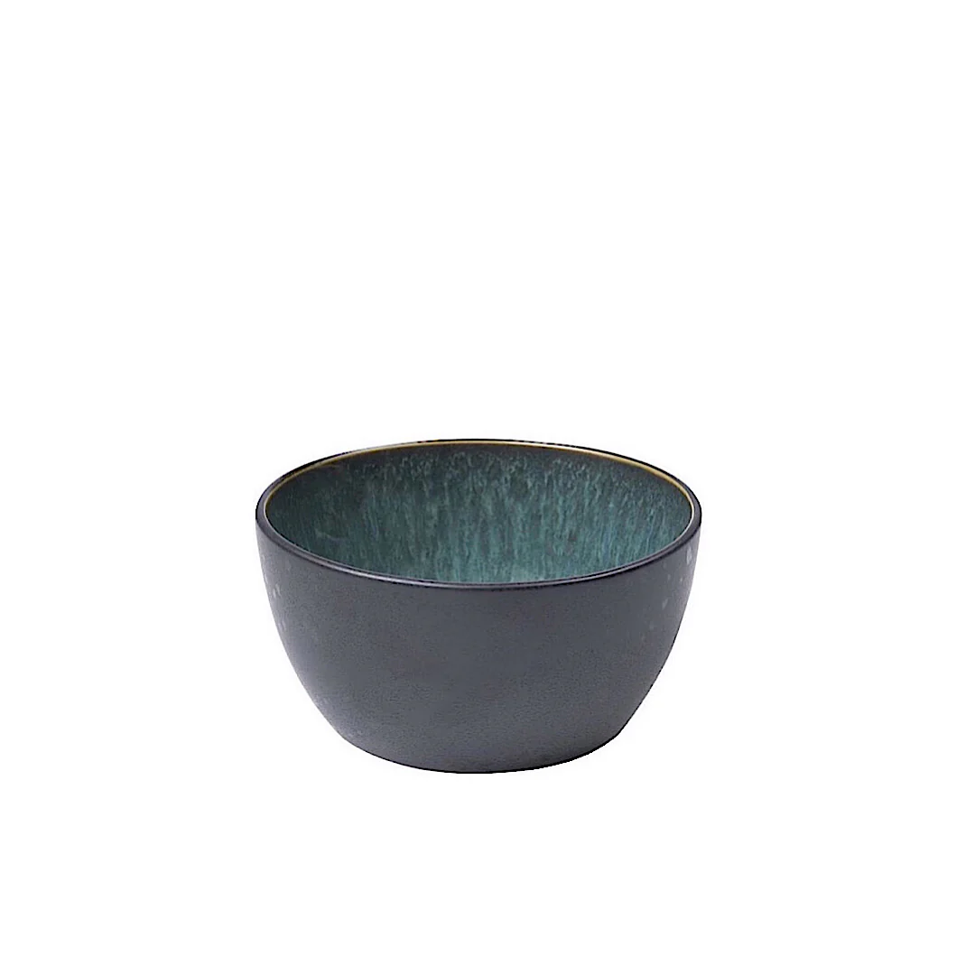 Stoneware Bowl 14cm Black Green - Inhomebuy