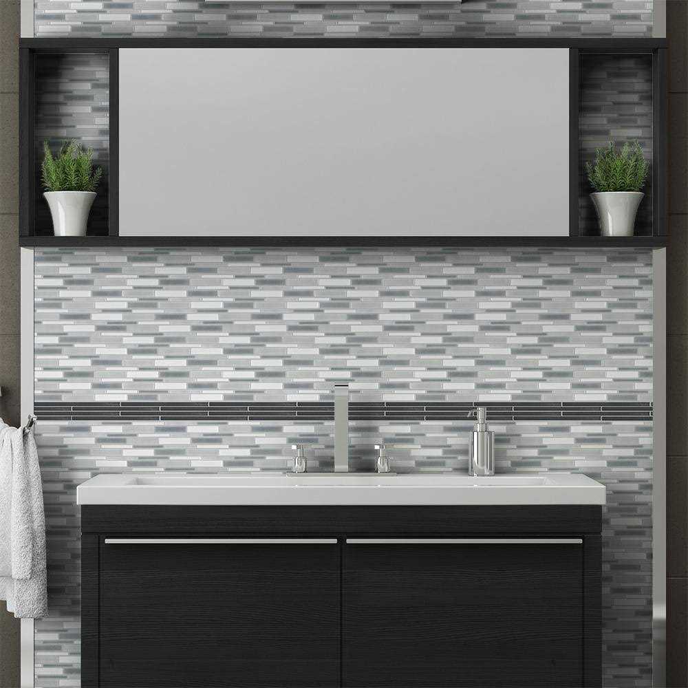 Mosaic Tile Outlet Linear Brown Foil Glass Contemporary Mosaic Tile - Inhomebuy