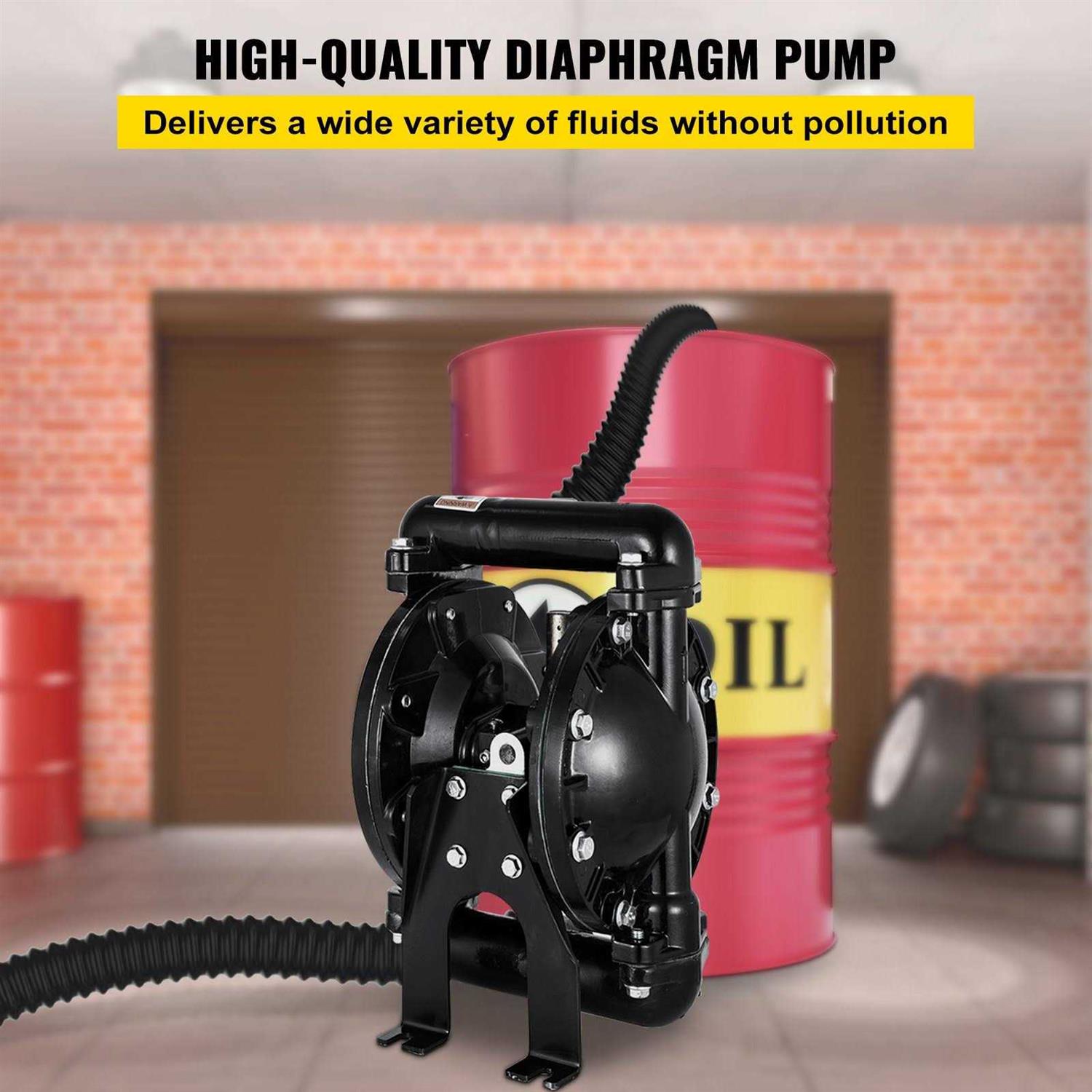 VEVOR Air-Operated Double Diaphragm Pump QBY4-25L F46 35 Gpm 1 Inch Inlet And Outlet YBGMBQBY4-25LF461V0 - Inhomebuy