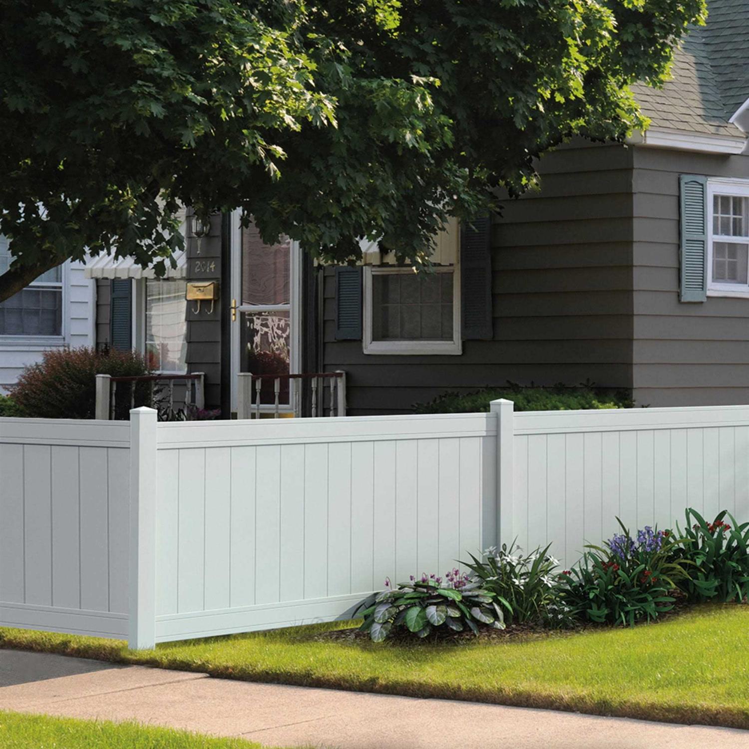 Woodbridge 5 in. x 5 in. x Routed White Vinyl Fence Corner Post Outdoor Essentials - Inhomebuy