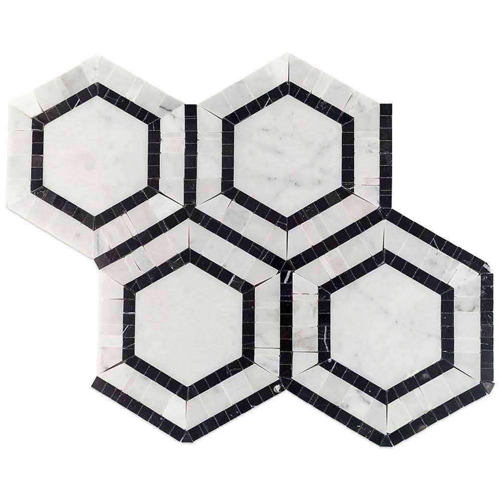 Zeta Random Sized Marble Honeycomb Mosaic Wall & Floor Tile Ivy Hill Tile - Inhomebuy