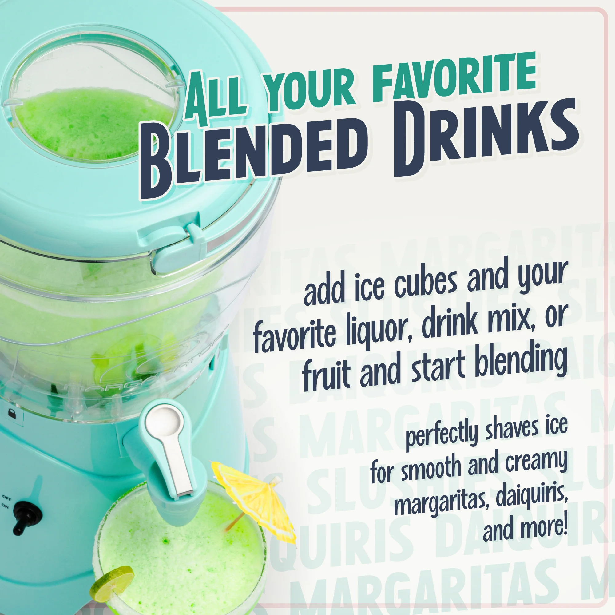 1-Gallon Margarita & Slush Machine, Aqua - Inhomebuy