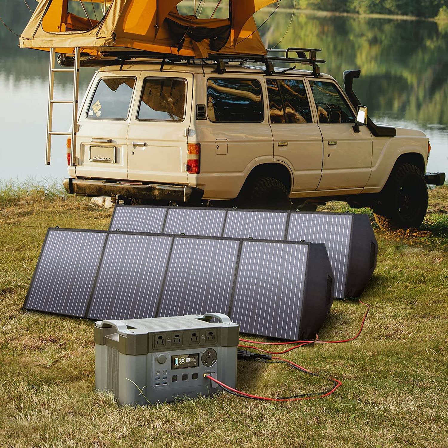 ALLPOWERS S2000 Pro Solar Generator Kit, include 2400W 1500Wh Portable Power Station with 2 Pack SP033 200W Foldable Solar Panels, 【Shipping Separately】 - Inhomebuy