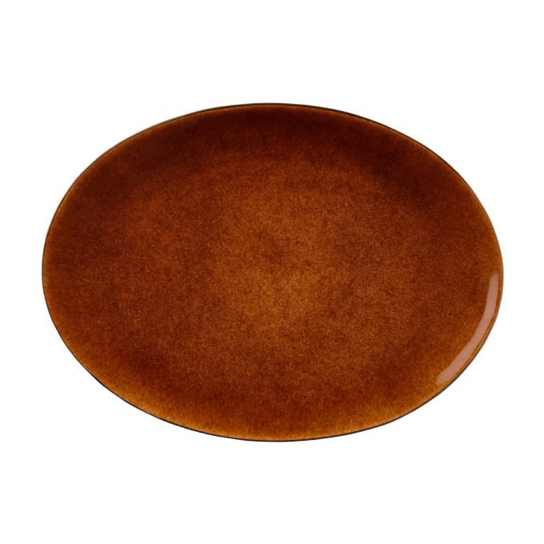 Stoneware Dish 34x45cm Black, Amber - Inhomebuy