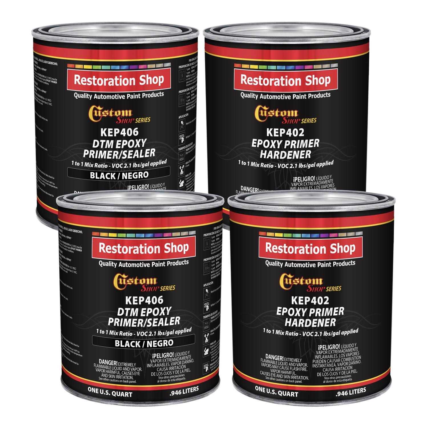 Custom Shop Epoxy Primer/Sealer 2.1 VOC Anti-Corrosive DTM High-Performance Primer for Automotive and Industrial Use Kit = - Inhomebuy