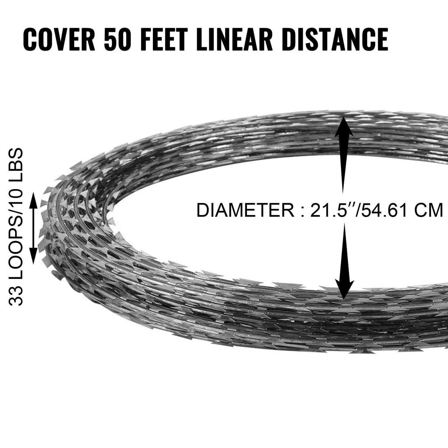 Orangea Razor Wire Galvanized Barbed Wire Razor Ribbon Barbed Wire 18 inches - Inhomebuy