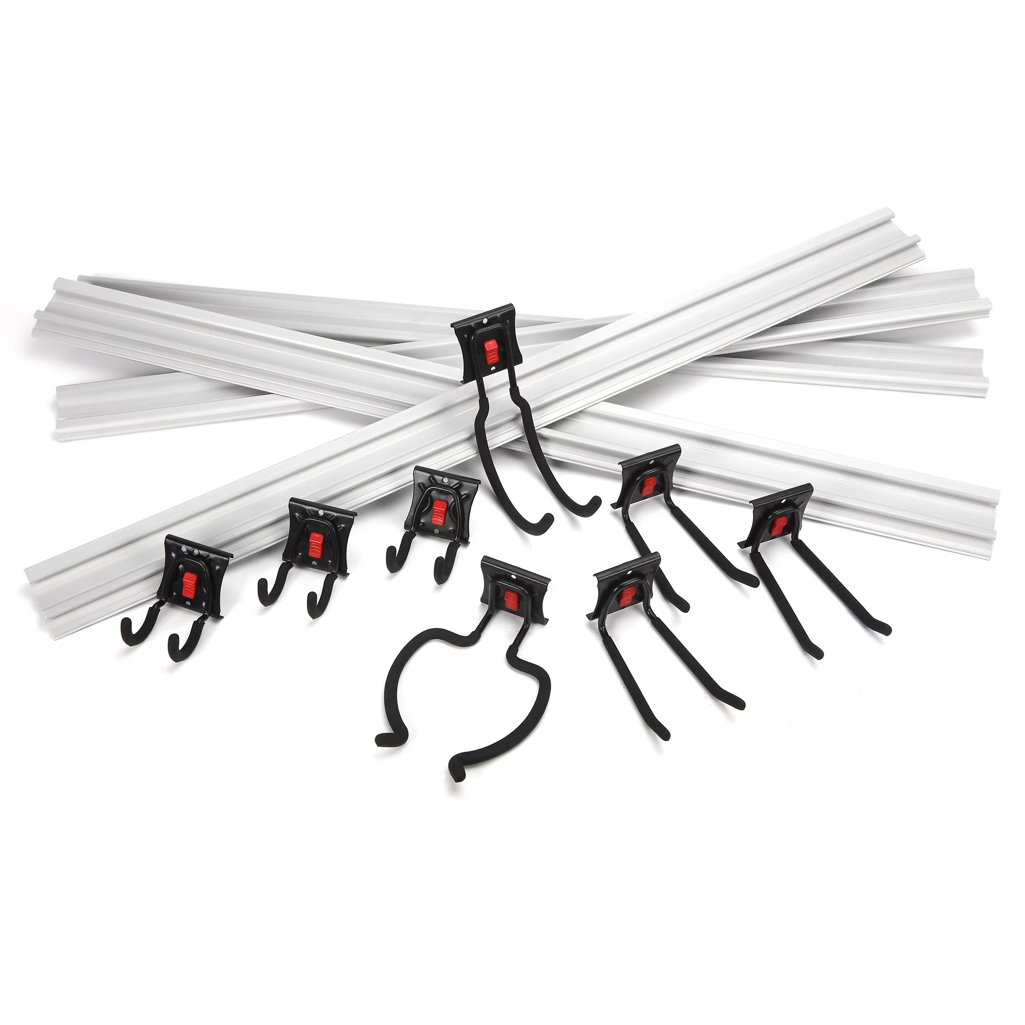 Hyper Tough 12-Piece Quick-Release Snap Rail Kit Garage Organizer System - Inhomebuy