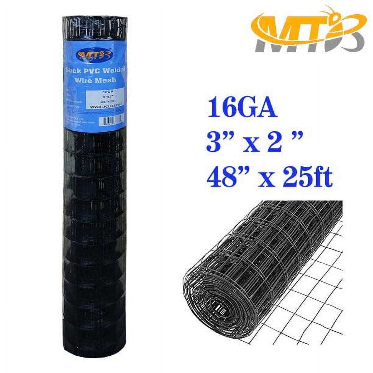 MTB Supply MTB Black PVC Coated Welded Wire Mesh Garden Economy Fence 1 Inch x 1 Inch 16GA - Inhomebuy