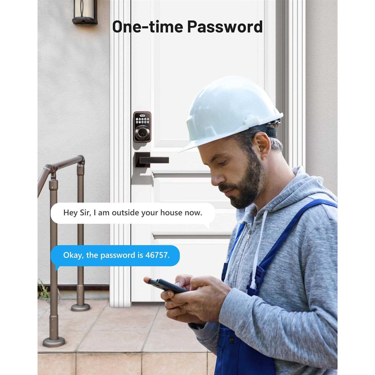 Zowill Keyless Entry Door Lock with 2 Handles Electronic Keypad Deadbolt - Inhomebuy