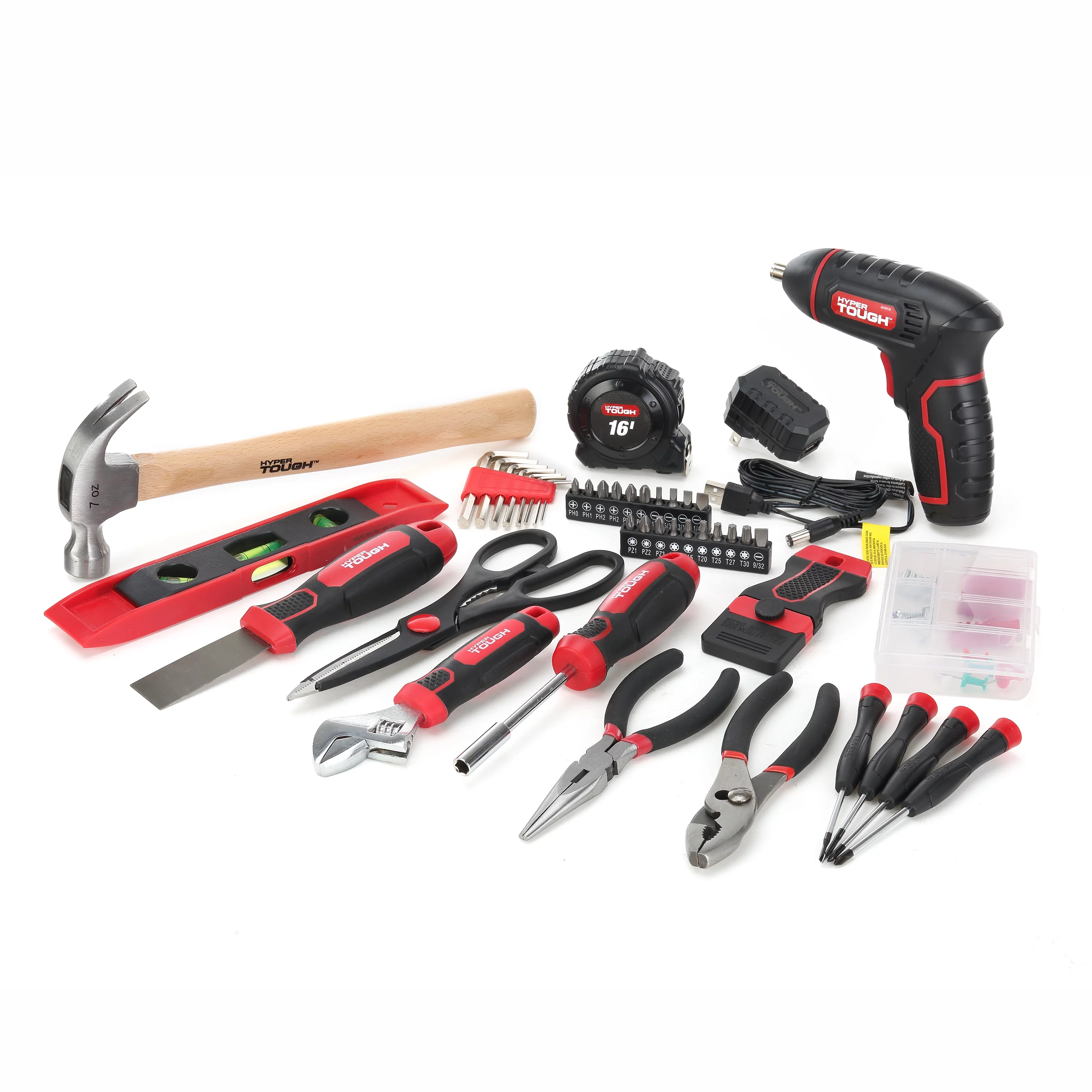 Hyper Tough 45 PC Home Repair Tool Set with Scissors, Hex Keys and More, New condition - Inhomebuy
