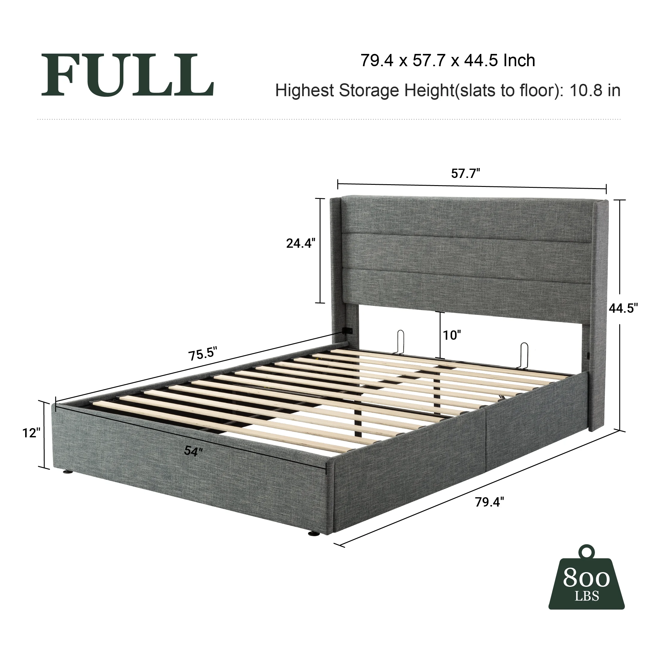 Amolife King Size Upholstered Lift up Storage Platform Bed Frame with Channel Wingback Headboard, Beige, Adult - Inhomebuy