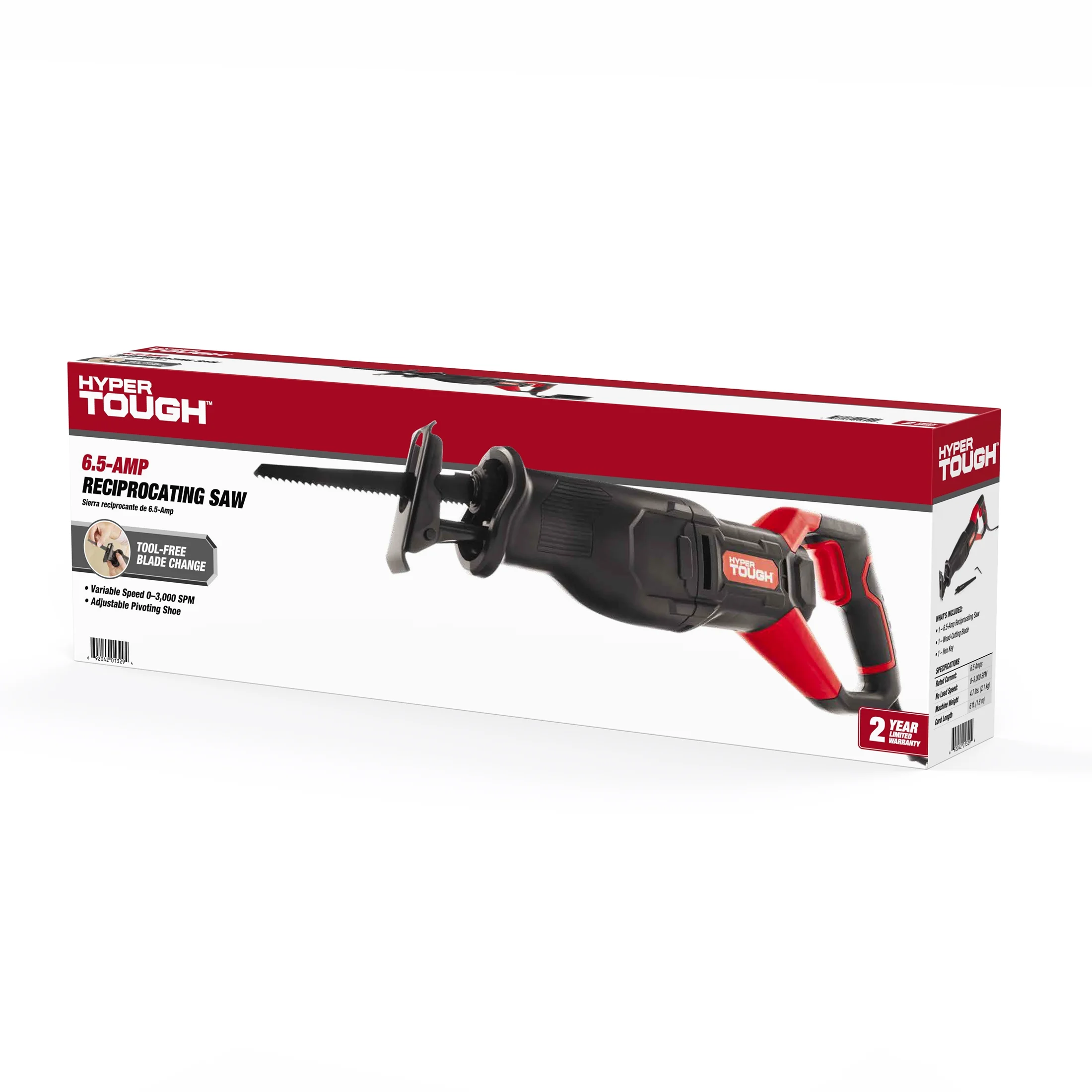 Hyper Tough 6.5Amp Corded Reciprocating Saw, 3329 - Inhomebuy