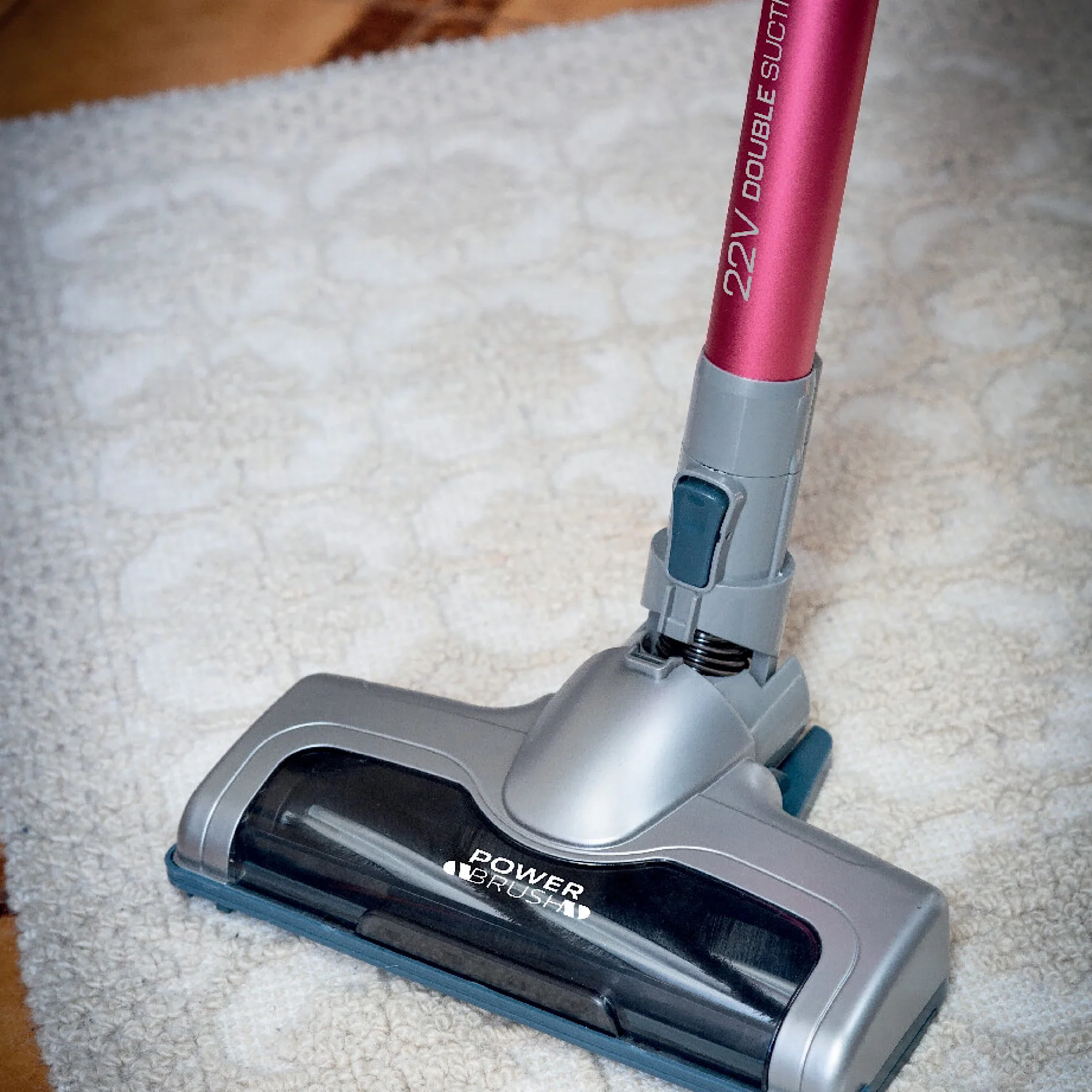 Cordless Electric Broom With Pink Digital Motor 2 In 1 22.2 V - Inhomebuy