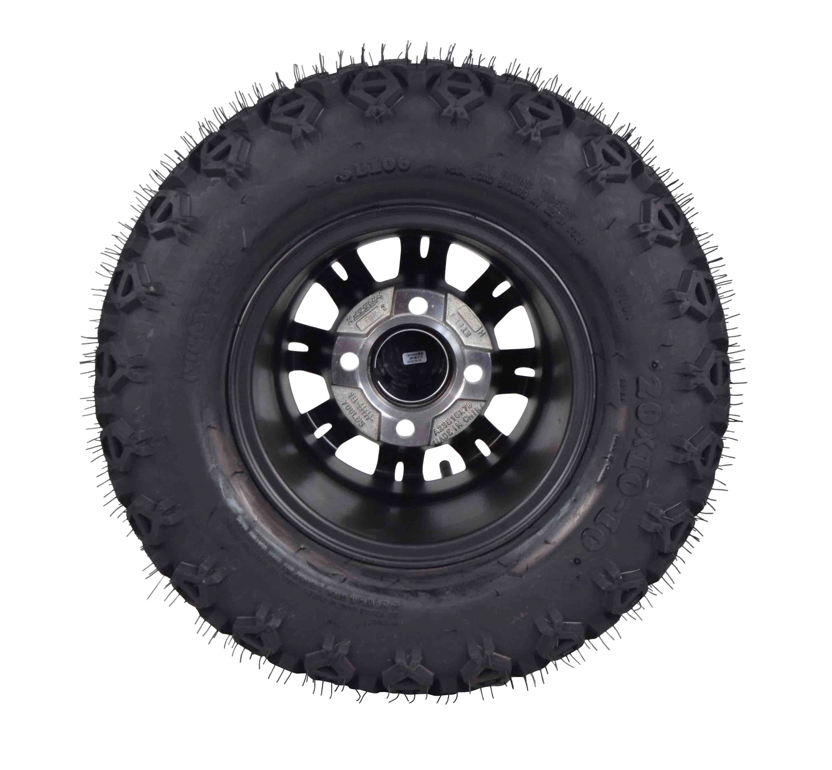 MASSFX 20x10-10 Golf Cart Turf Tire & Black Wheel Kit A238 10x7 4/101.6 - Inhomebuy