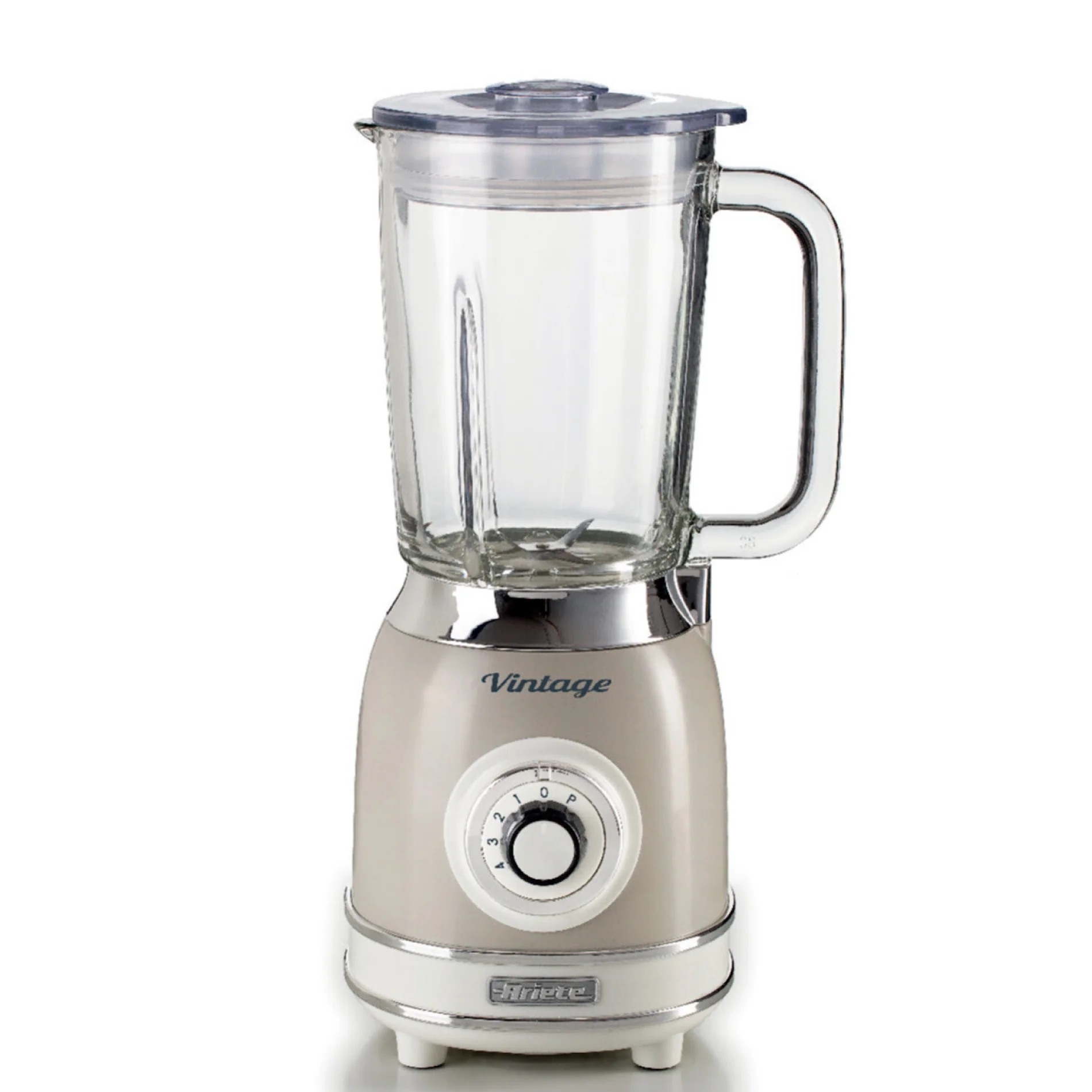 Vintage Blender With Glass Cup Beige 1000W - Inhomebuy