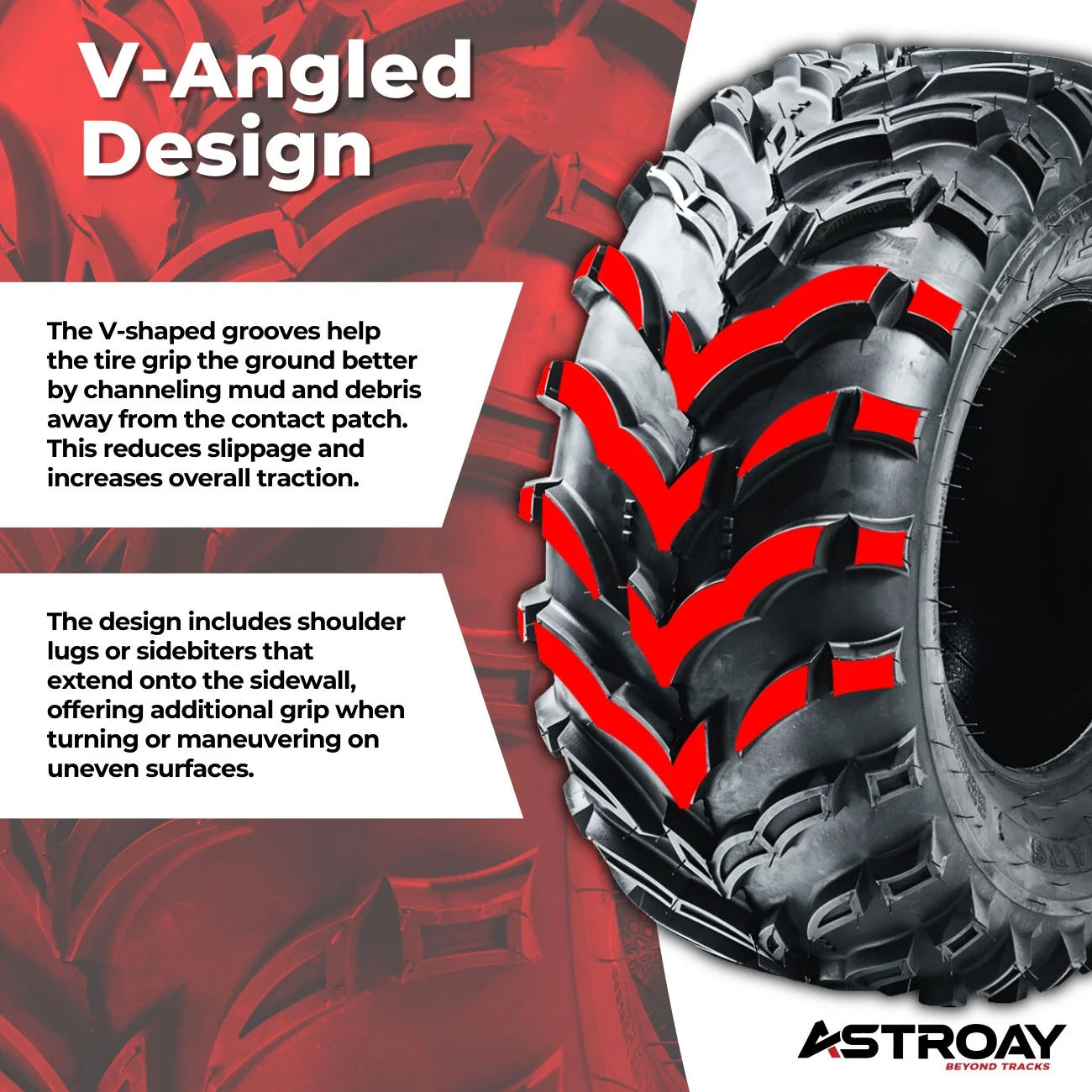 25 x 10 - 12 Astroay Mars-A Utility ATV/UTV Tire - Inhomebuy