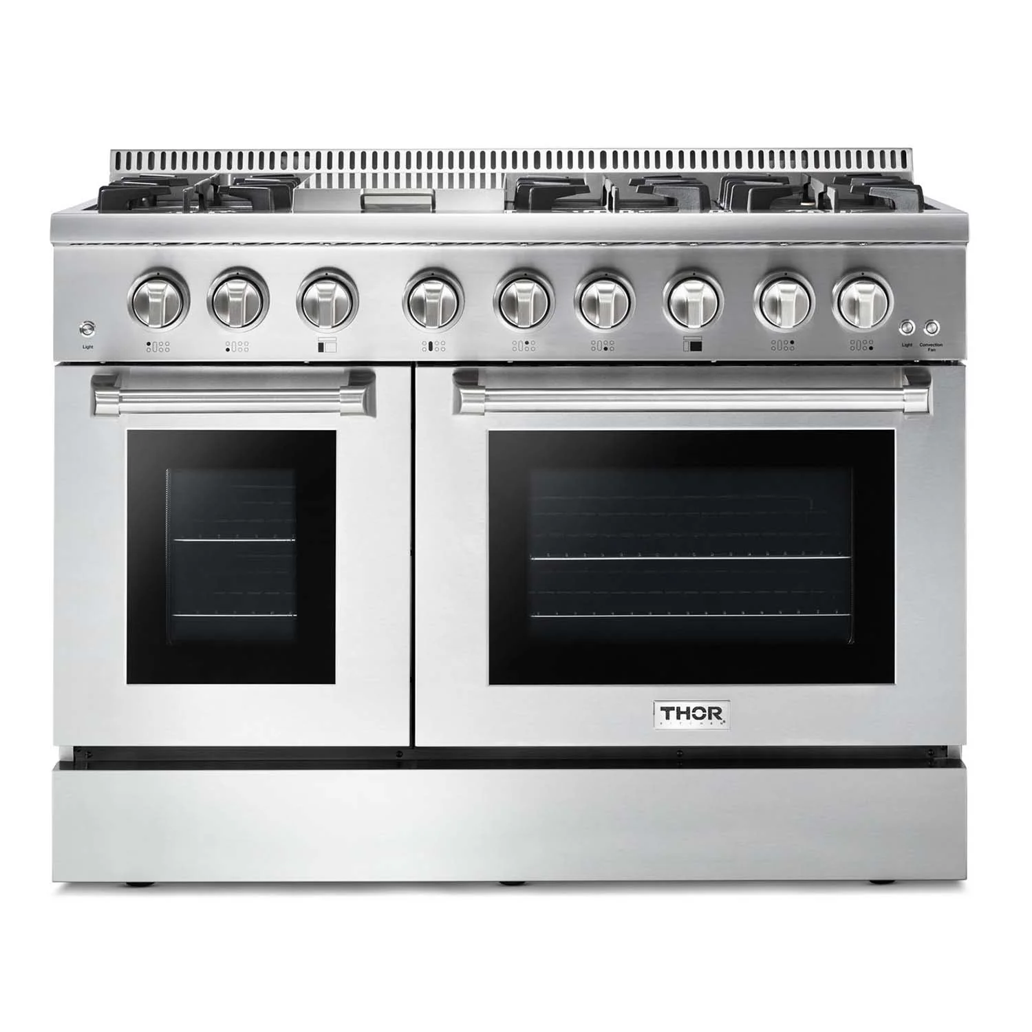 Thor Kitchen 48 in. Natural Gas Burner, Electric Oven 6.7 cu. ft. Range in Stainless Steel, HRD4803U - Inhomebuy