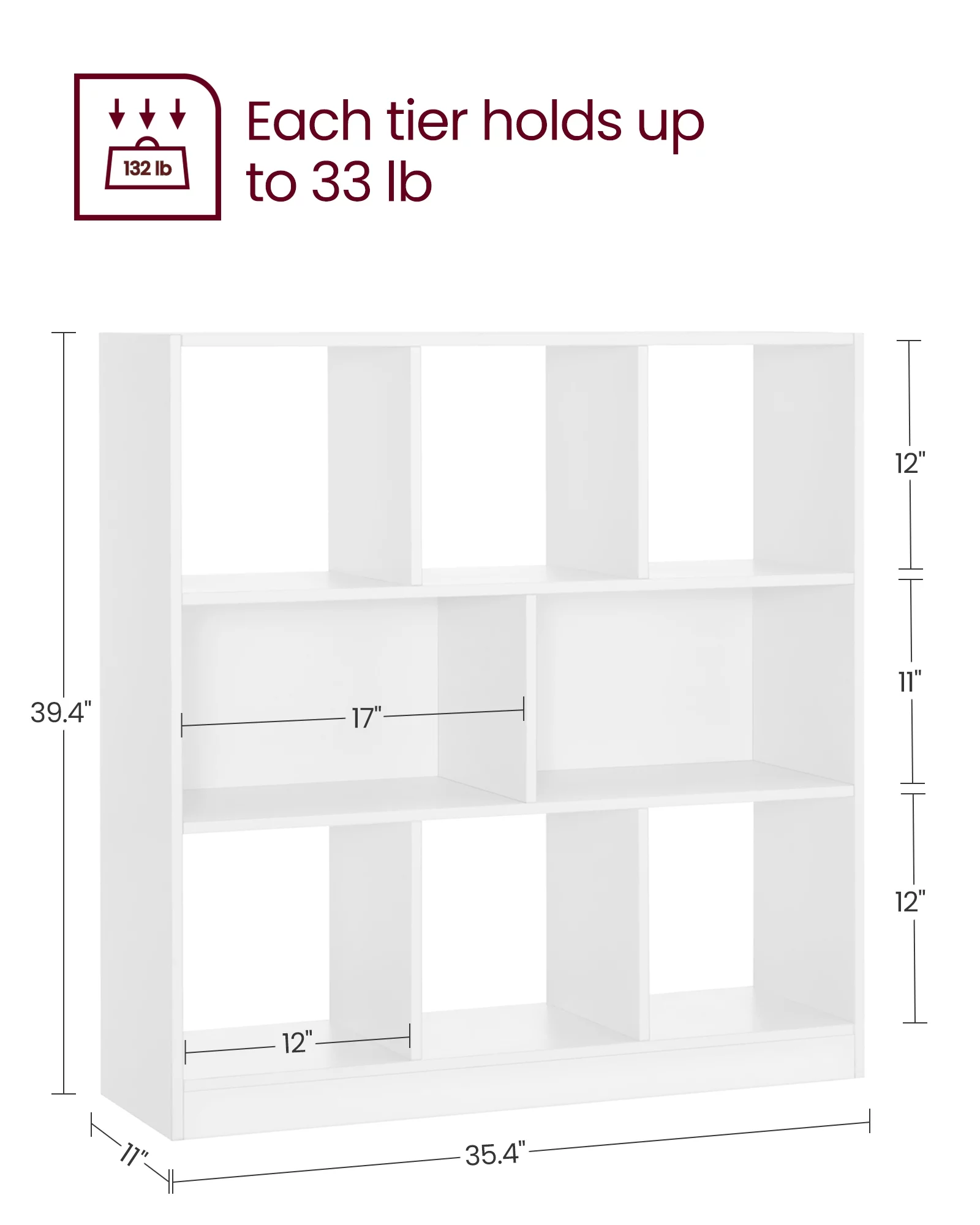 VASAGLE 8-Cube Storage Organizer Bookcase Book Shelf Storage Cabinet White - Inhomebuy