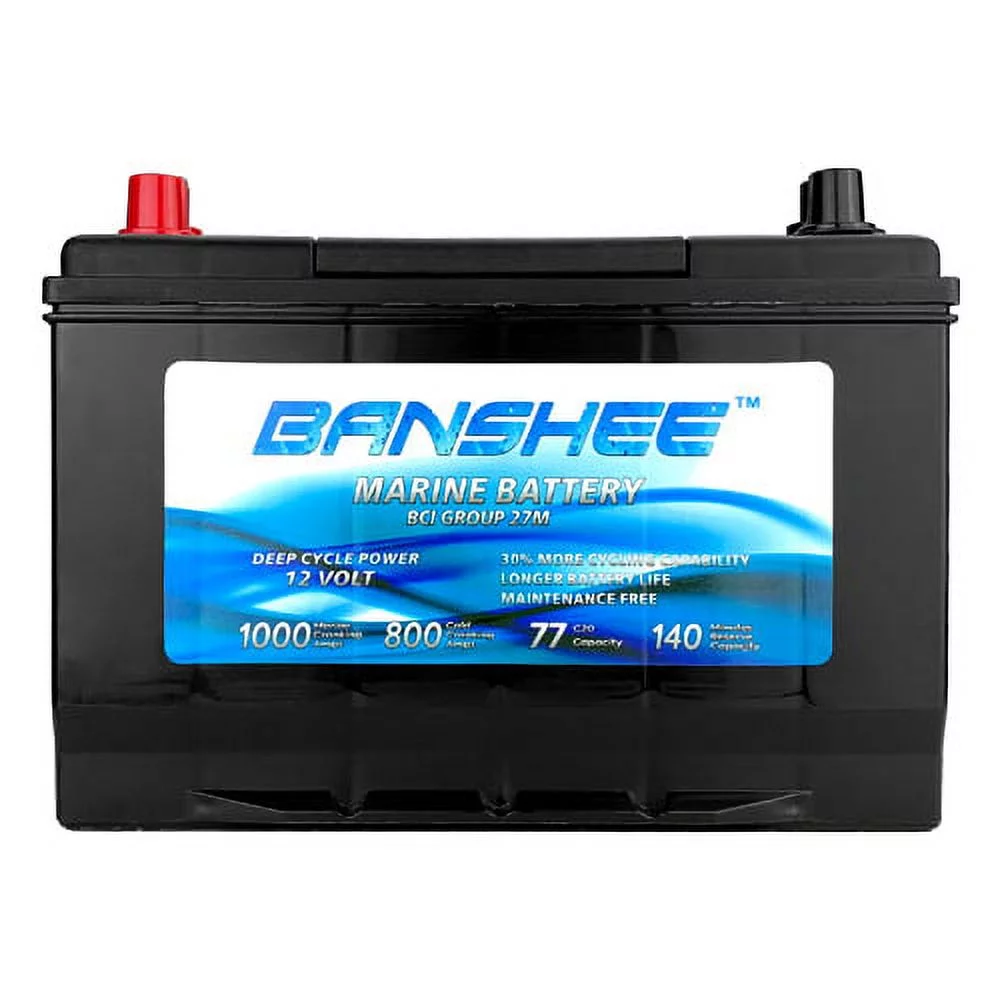 Banshee  Deep Cycle Battery for Replacement Optima 8027-127 D27M Bluetop - Group Size 27 - Inhomebuy