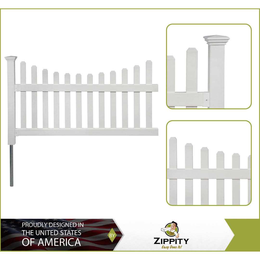 Zippity Outdoor Products 39in Semi-Permanent Black Metal Garden Fence - Inhomebuy