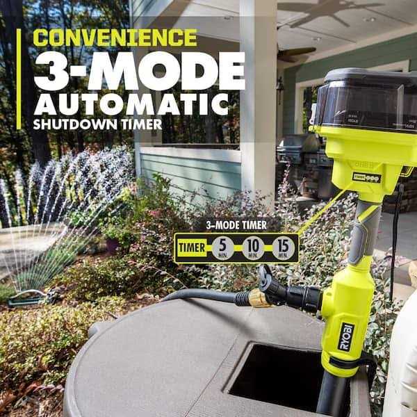 RYOBI ONE+ 18V Cordless 1/6 HP Telescoping Pole Pump with 2.0 Ah Battery and Charger - Inhomebuy