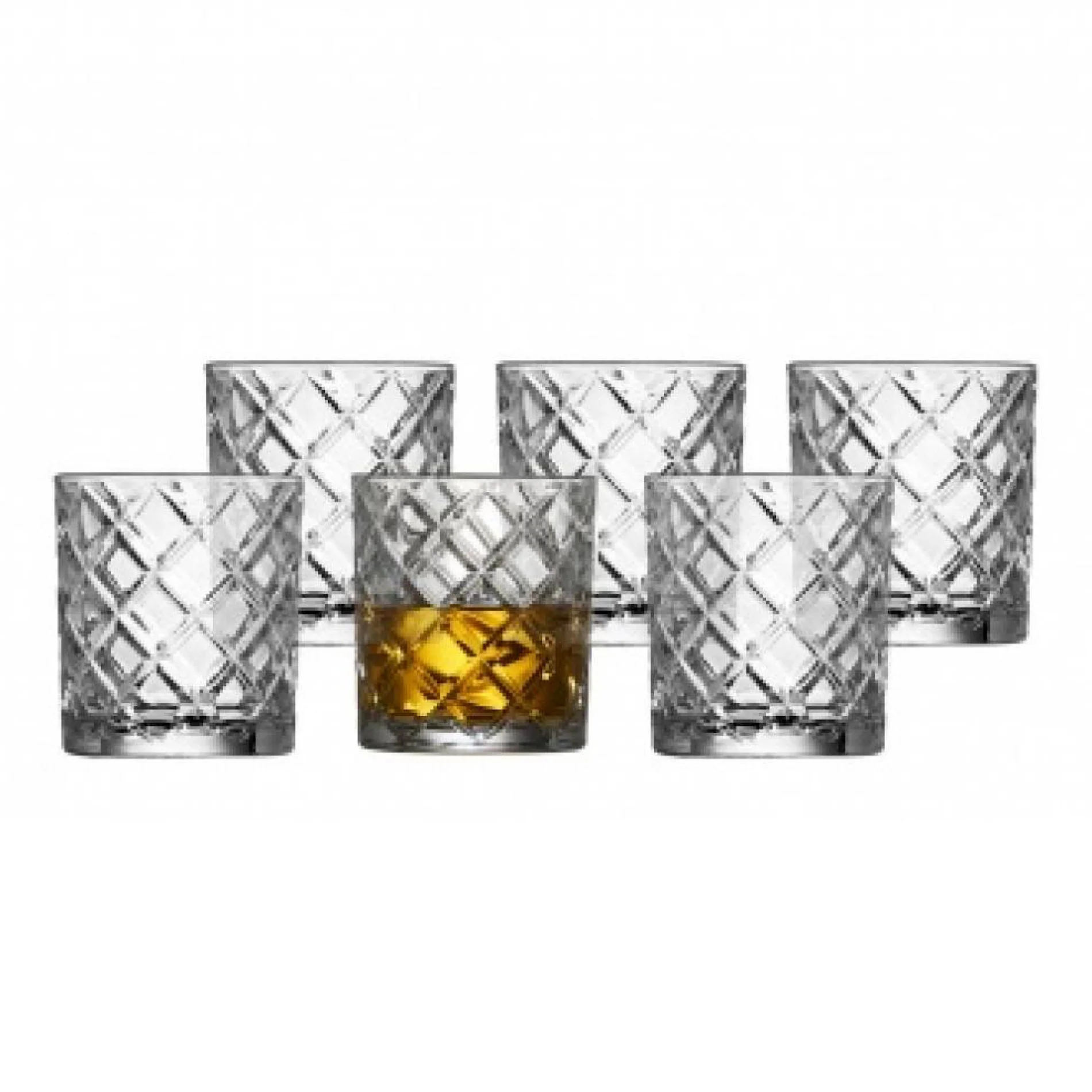 Whisky Glass Diamond 35cl 6pcs Clear - Inhomebuy