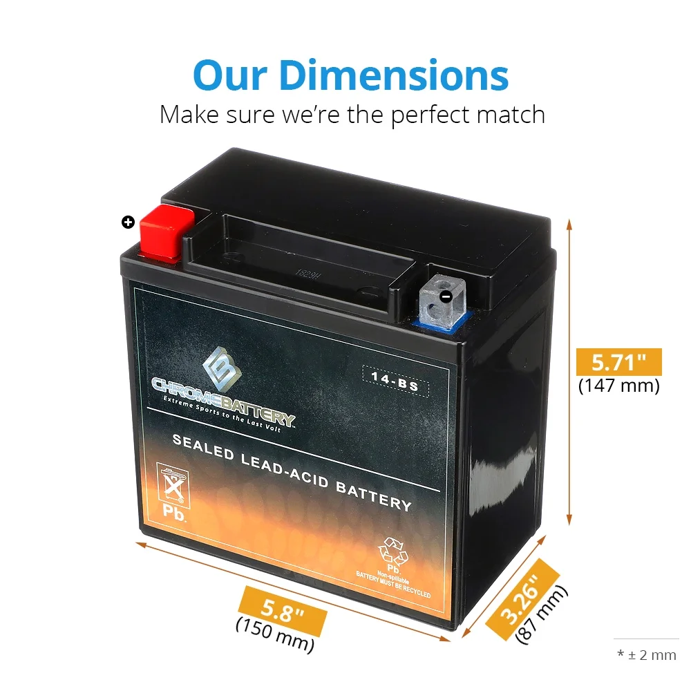 Atv Battery Ytx14-Bs For Honda Trx500Fa Fourtrax Rubicon 500Cc Years (2001-2014) - Inhomebuy