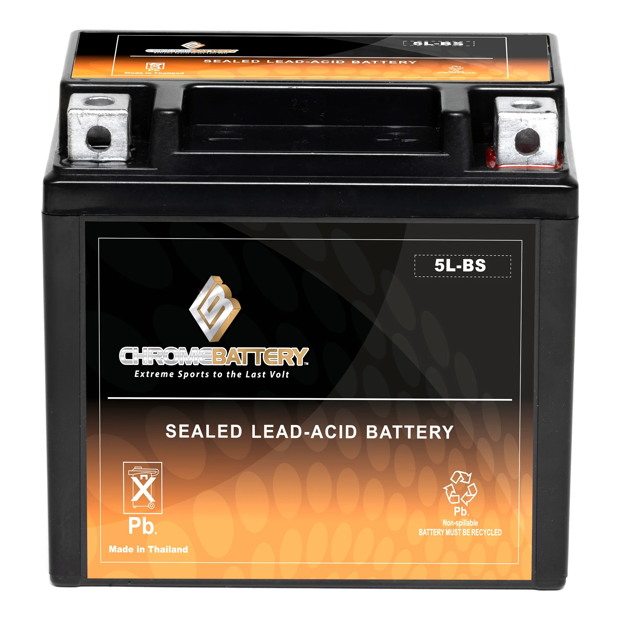 Chrome Battery Ytx5L-Bs High Performance - Maintenance Free - Sealed Agm Motorcycle Battery - Inhomebuy