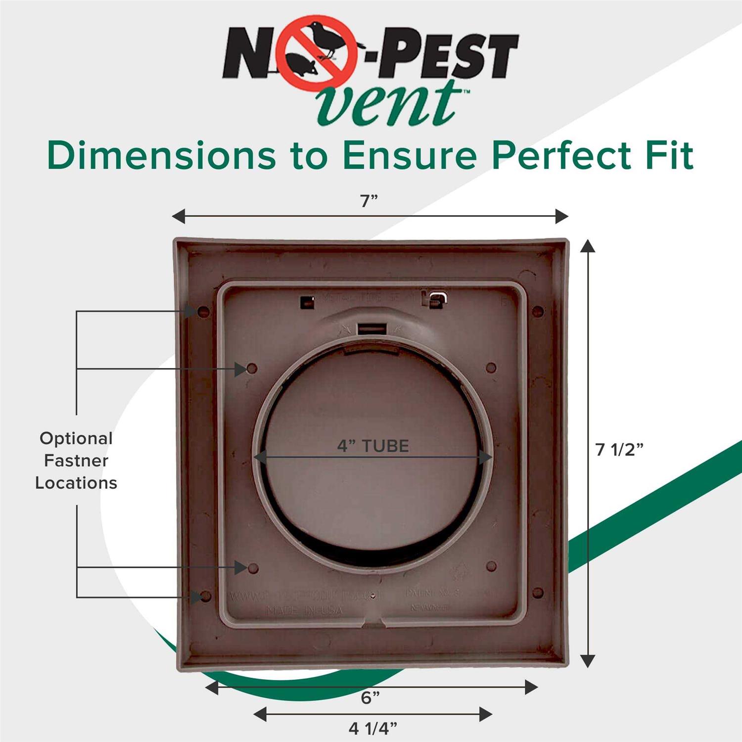 NO-PEST Vent Dual Door Dryer Vent Cover Outdoor 4 inch Made in USA w Highest UV Resistant Plastic in any Outdoor Vent Cover - Inhomebuy