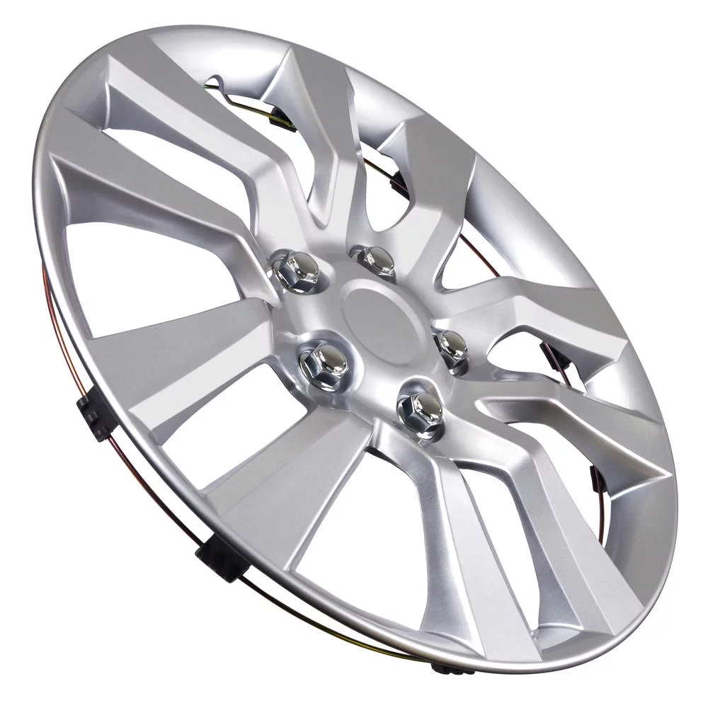 BDK Hubcap Wheel Covers Nissan Altima Style - 16 Inch Silver Replica Cover, OEM Factory Replacement (4 Pieces) - Inhomebuy