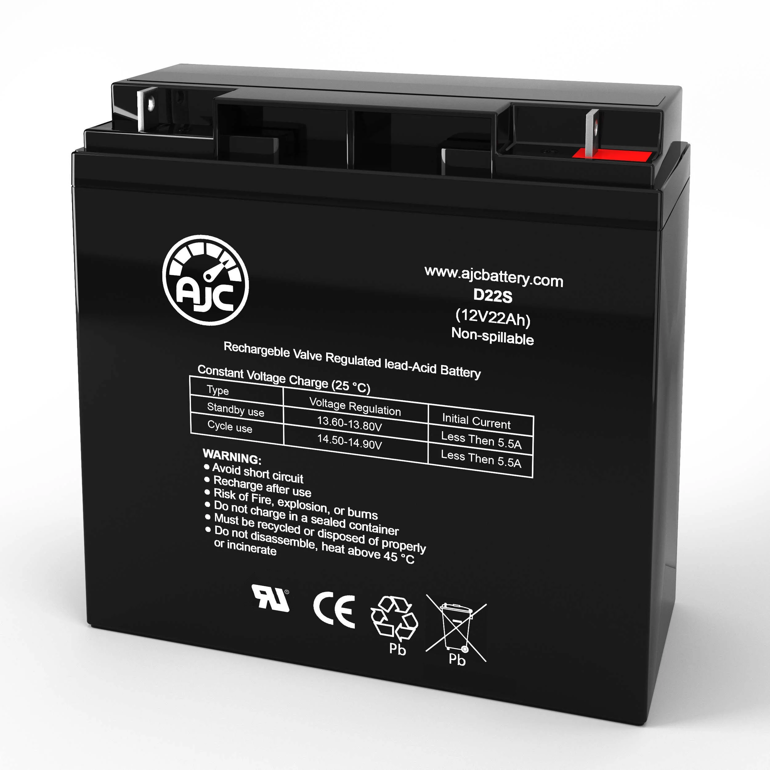 Go-Go Sport S73S74 12V 22Ah Mobility Scooter Battery - This Is an AJC Brand Replacement - Inhomebuy