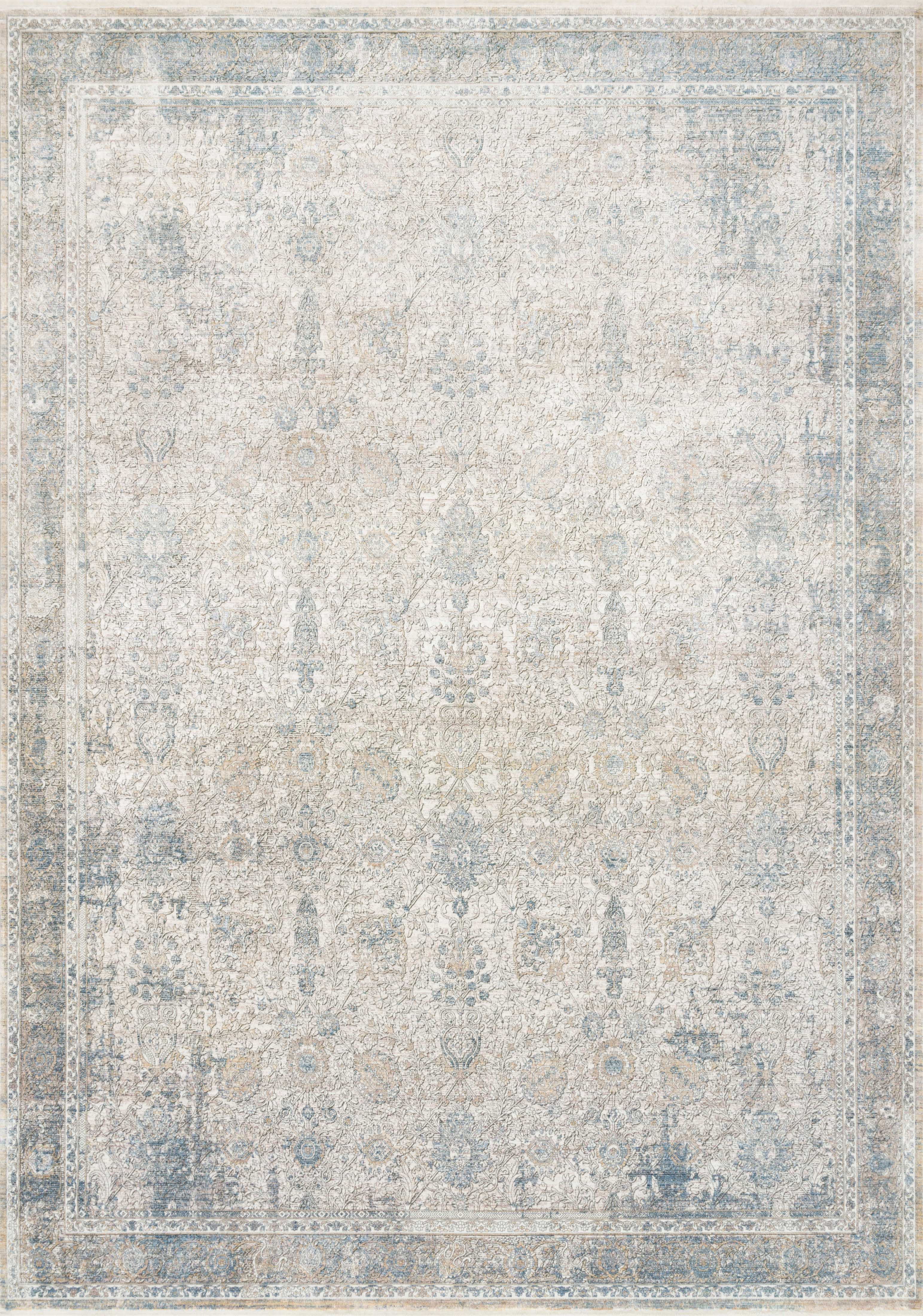 Loloi Rugs Gemma Collection Rug in Sky, Ivory - 7'7