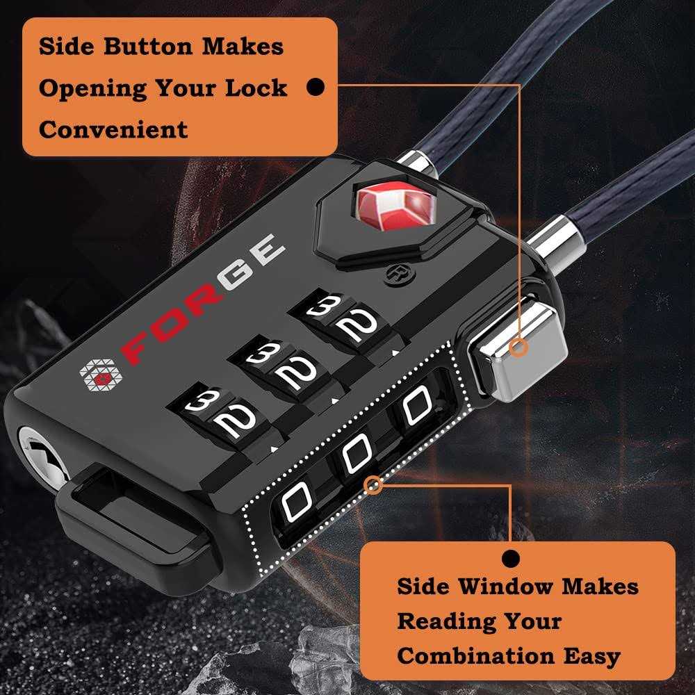 Forge Red 4 Pack TSA Approved Luggage Locks Ultra-Secure Dimple Key Travel Locks with Zinc Alloy Body - Inhomebuy