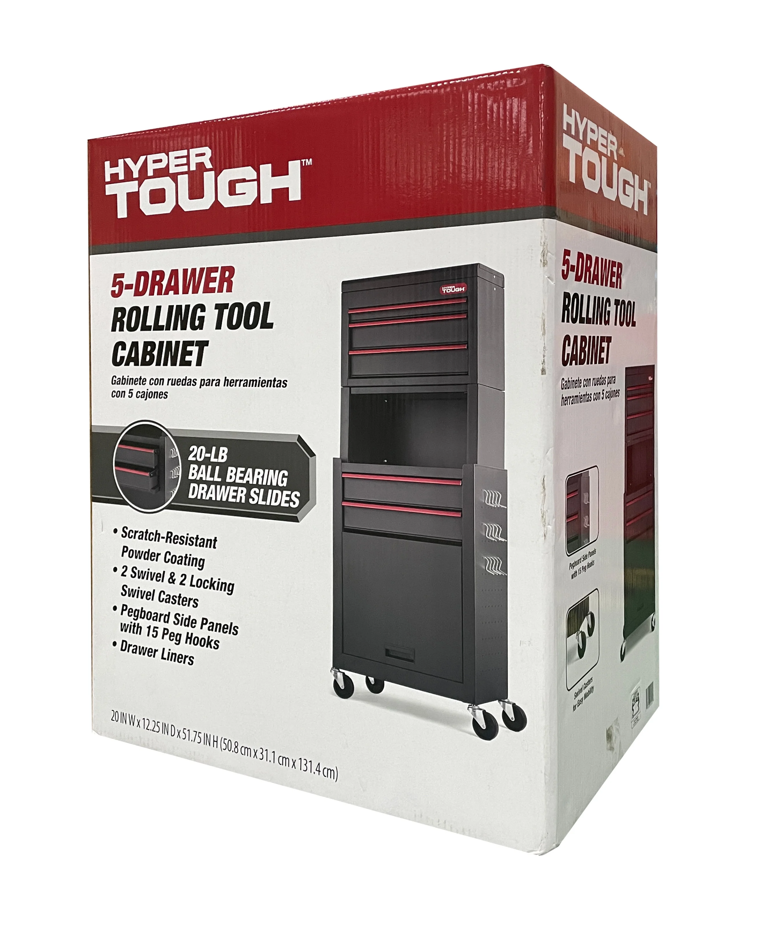 Hyper Tough 20-In 5-Drawer Rolling Tool Chest & Cabinet Combo - Inhomebuy